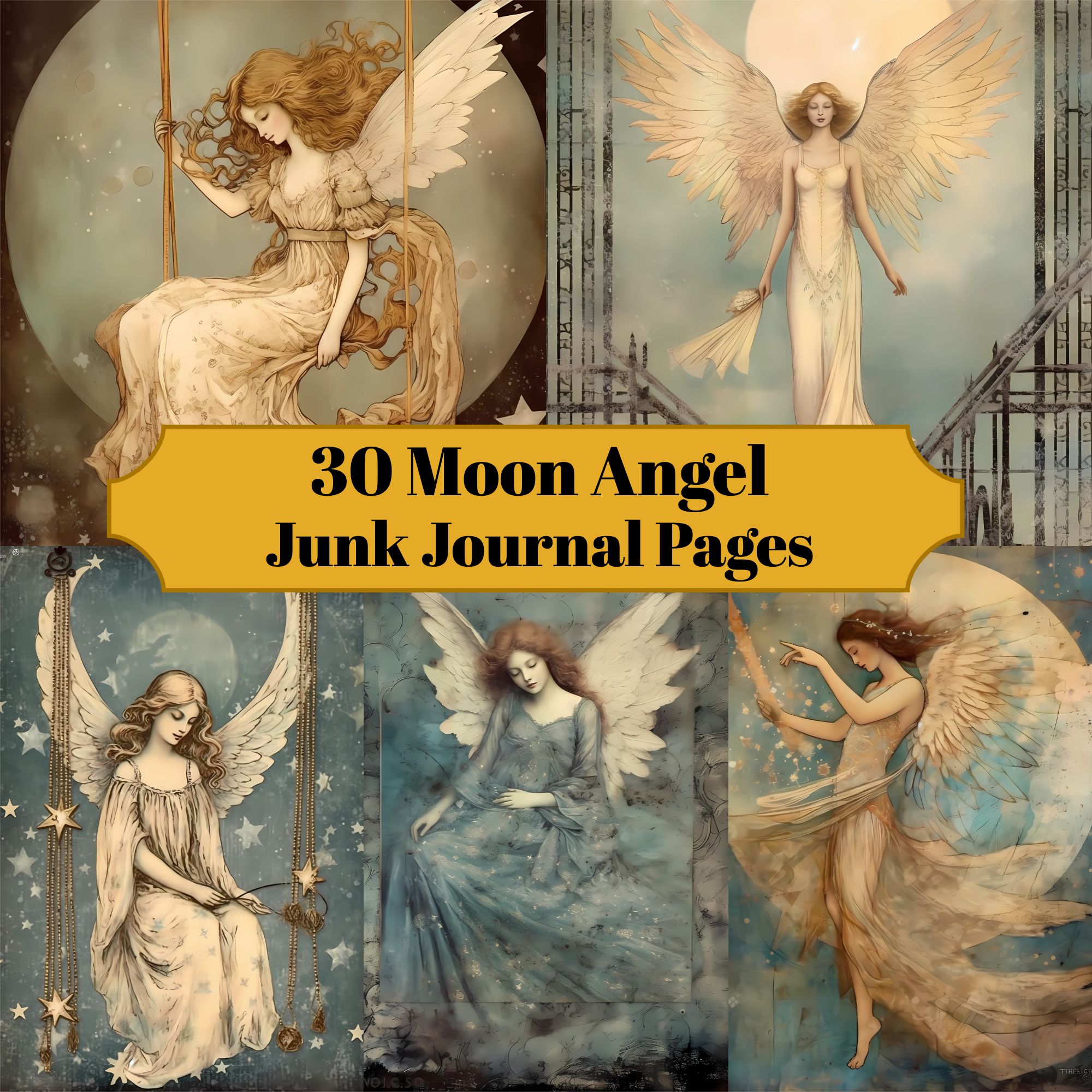 Moon Angels Junk Journal Pages - CraftNest