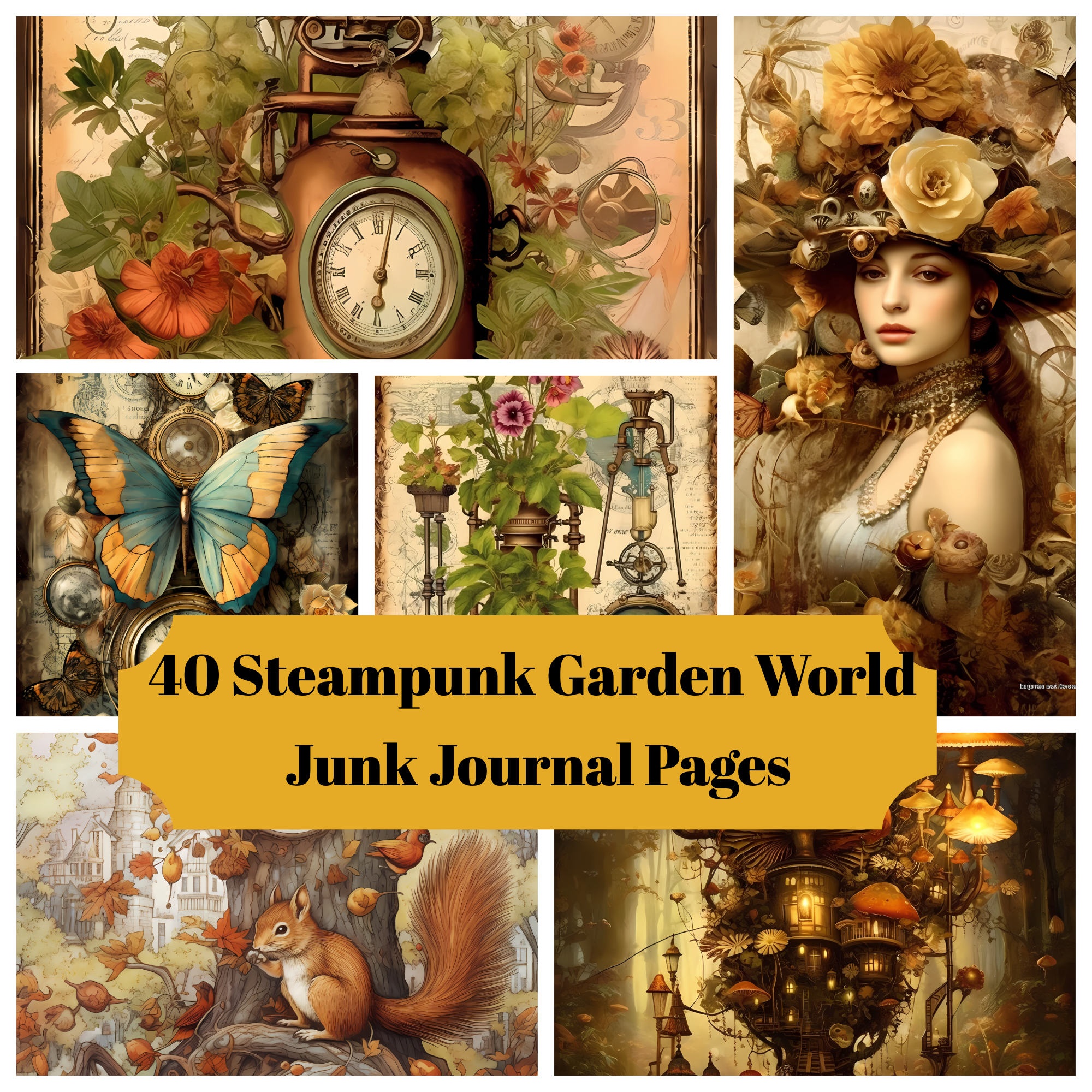 Steampunk Garden World Junk Journal Pages - CraftNest