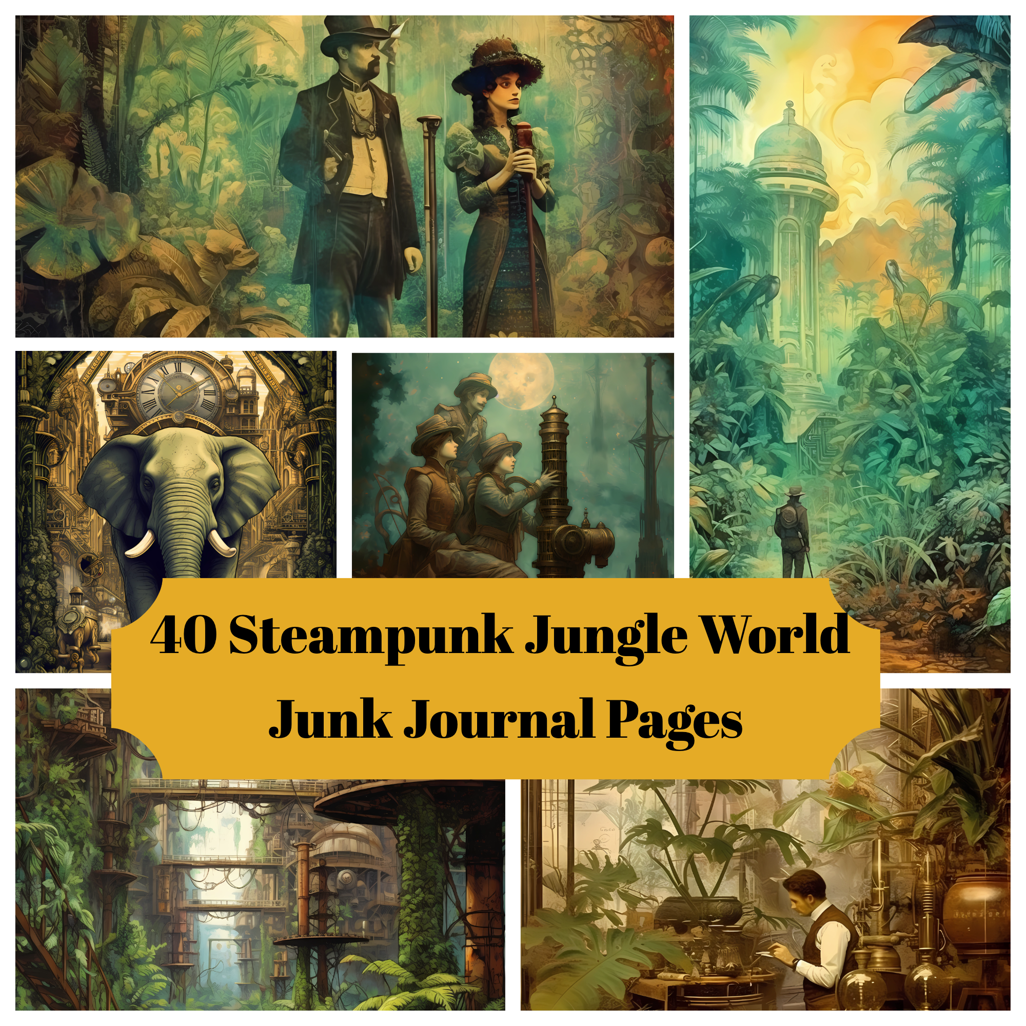 Steampunk Jungle World Junk Journal Pages - CraftNest