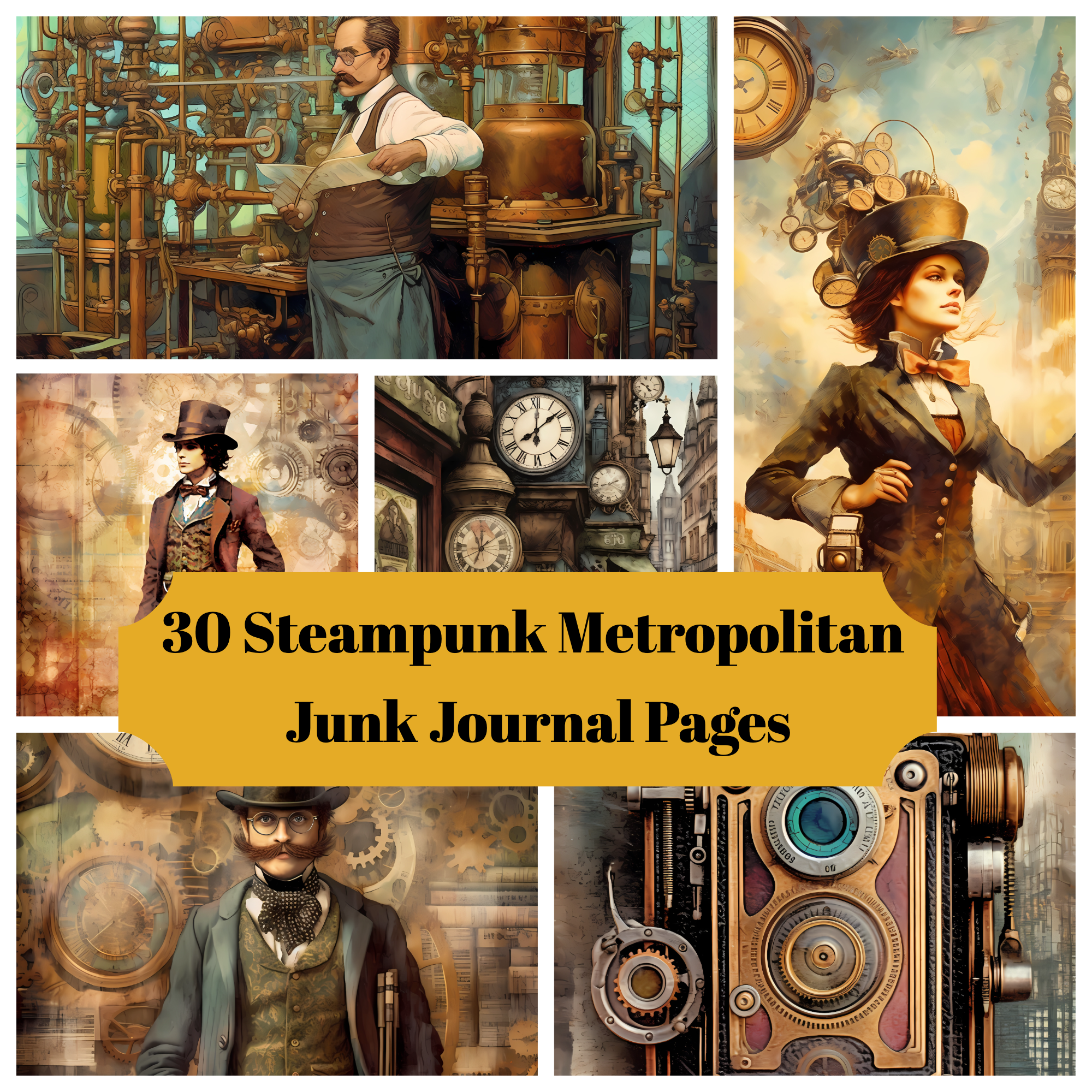 Steampunk Metropolitan World Junk Journal Pages - CraftNest