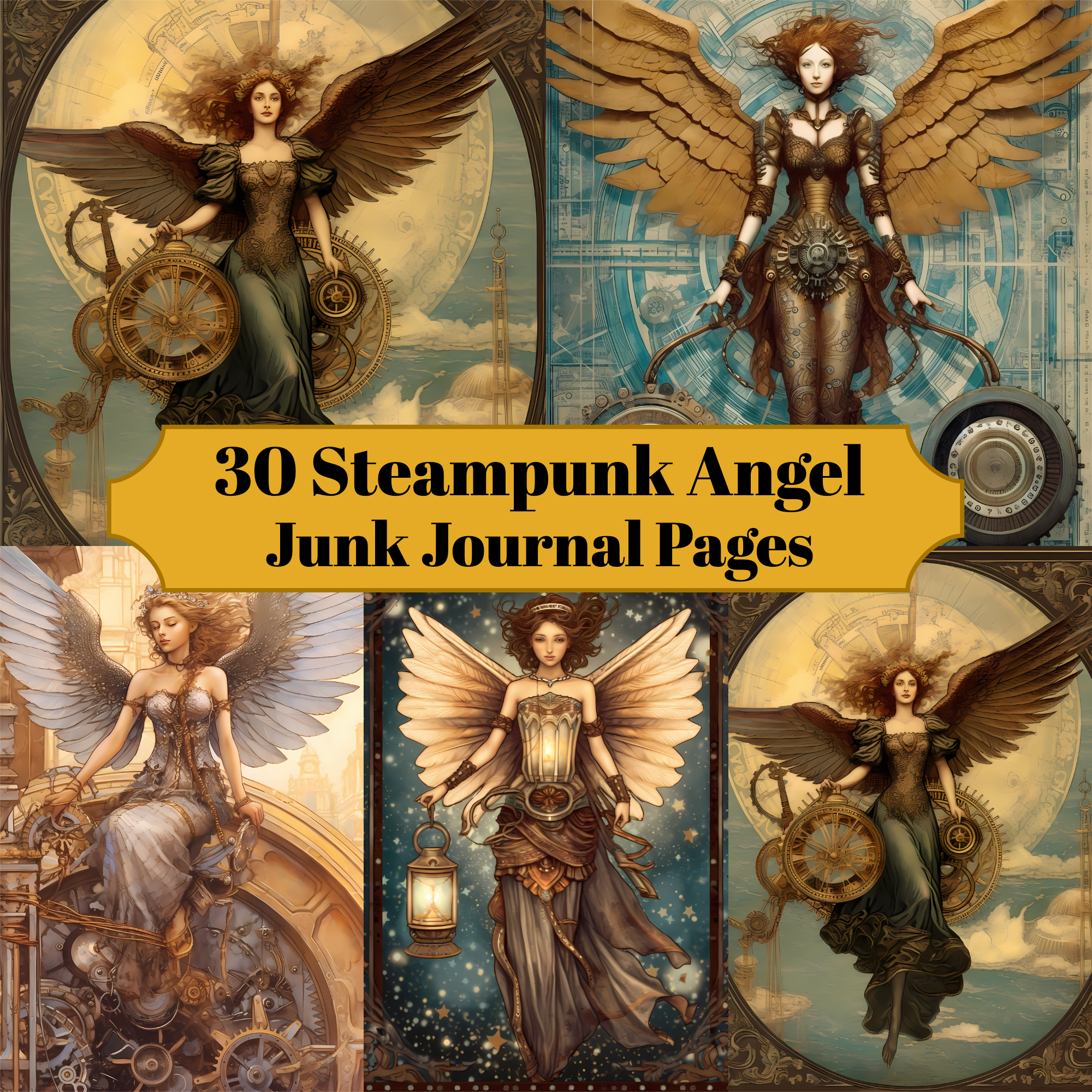 Steampunk Angels Junk Journal Pages - CraftNest