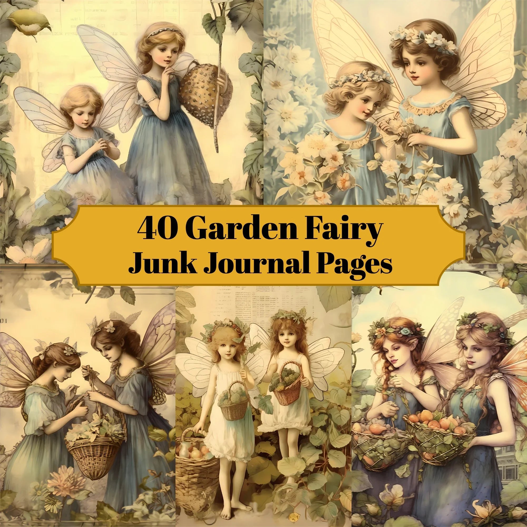 Garden Fairies Junk Journal Pages