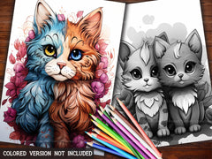 Cats Valentines Day Coloring Books - CraftNest