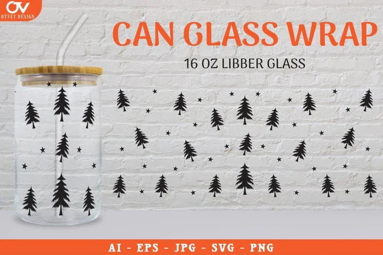 Christmas 16 oz Libbey Beer Glass Can Wrap SVG Bundle
