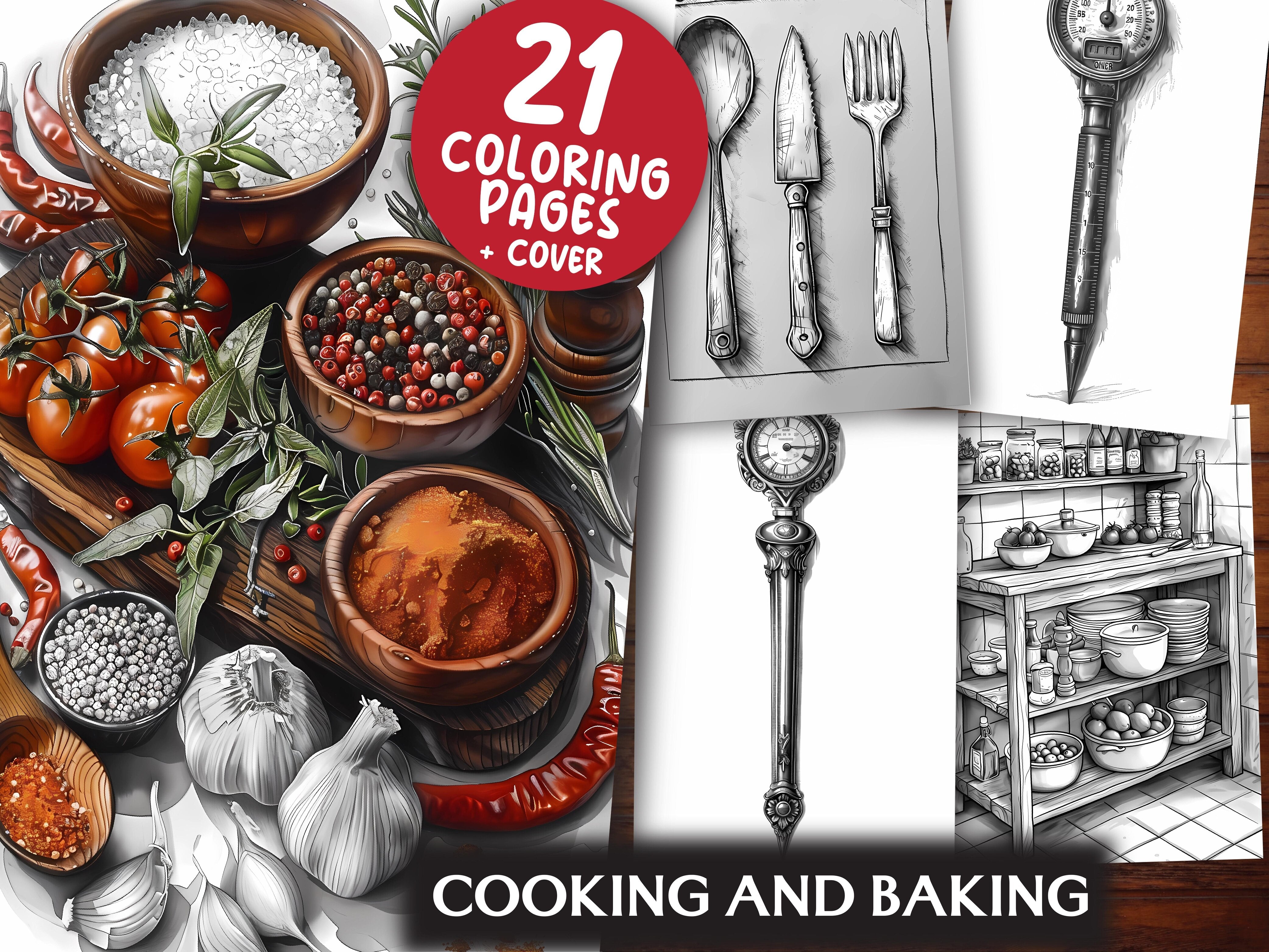 Cooking and Baking Coloring Books