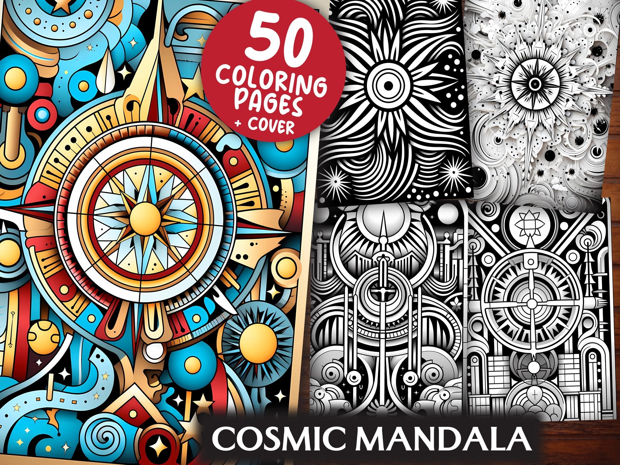 Cosmic Mandala Coloring Books - CraftNest
