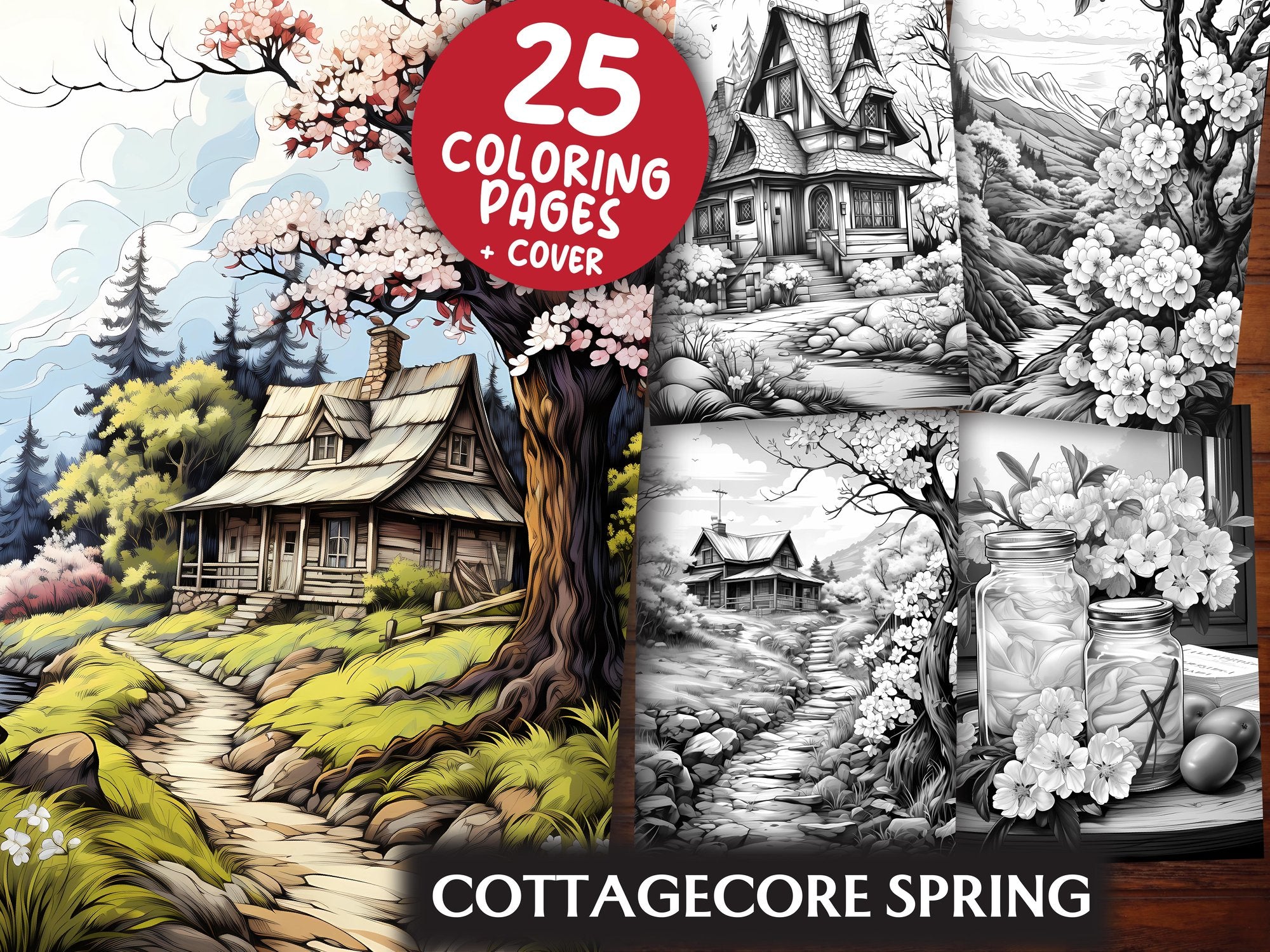 Cottagecore Spring Coloring Books - CraftNest