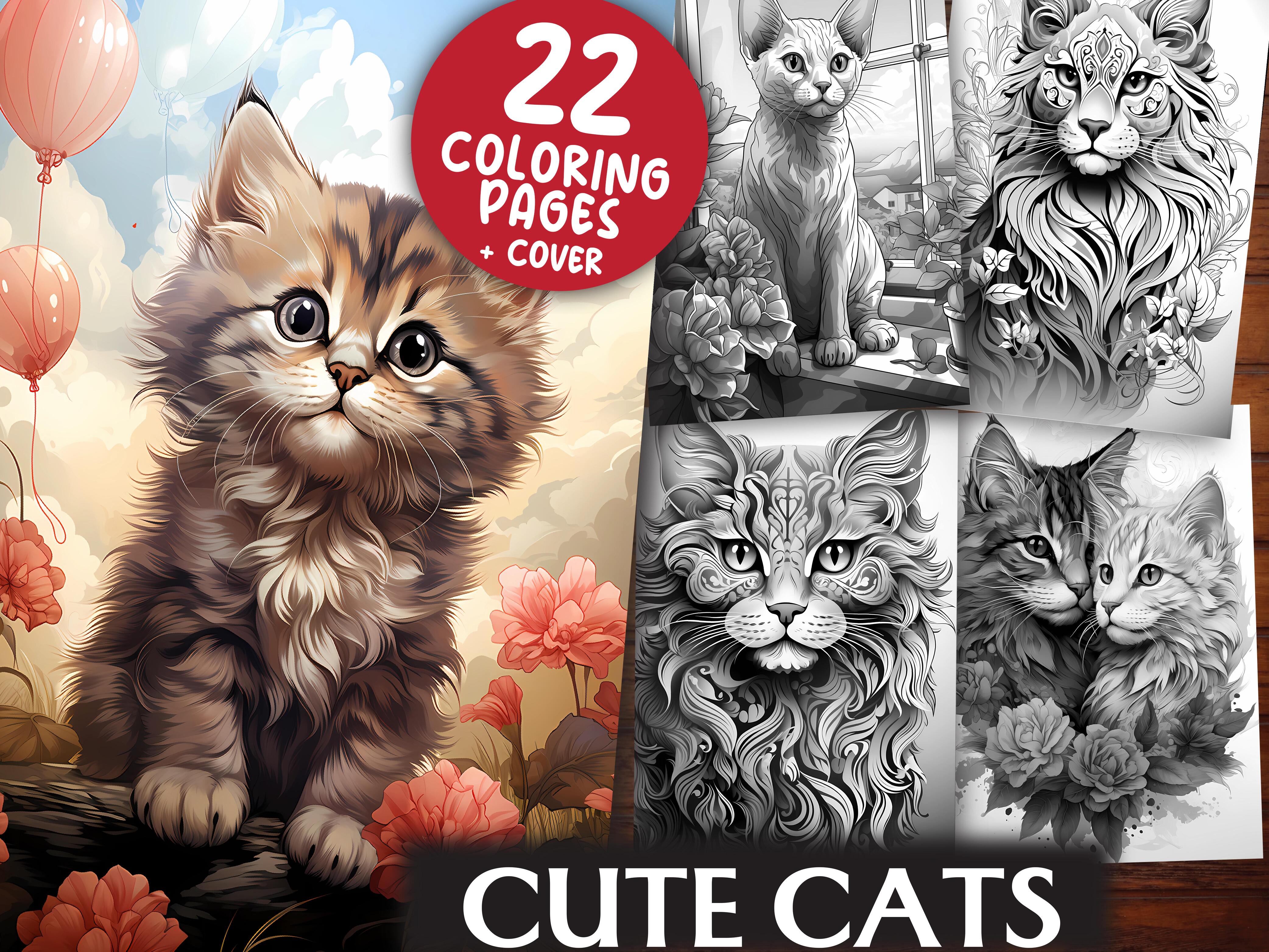 Cute Cats Coloring Books - CraftNest