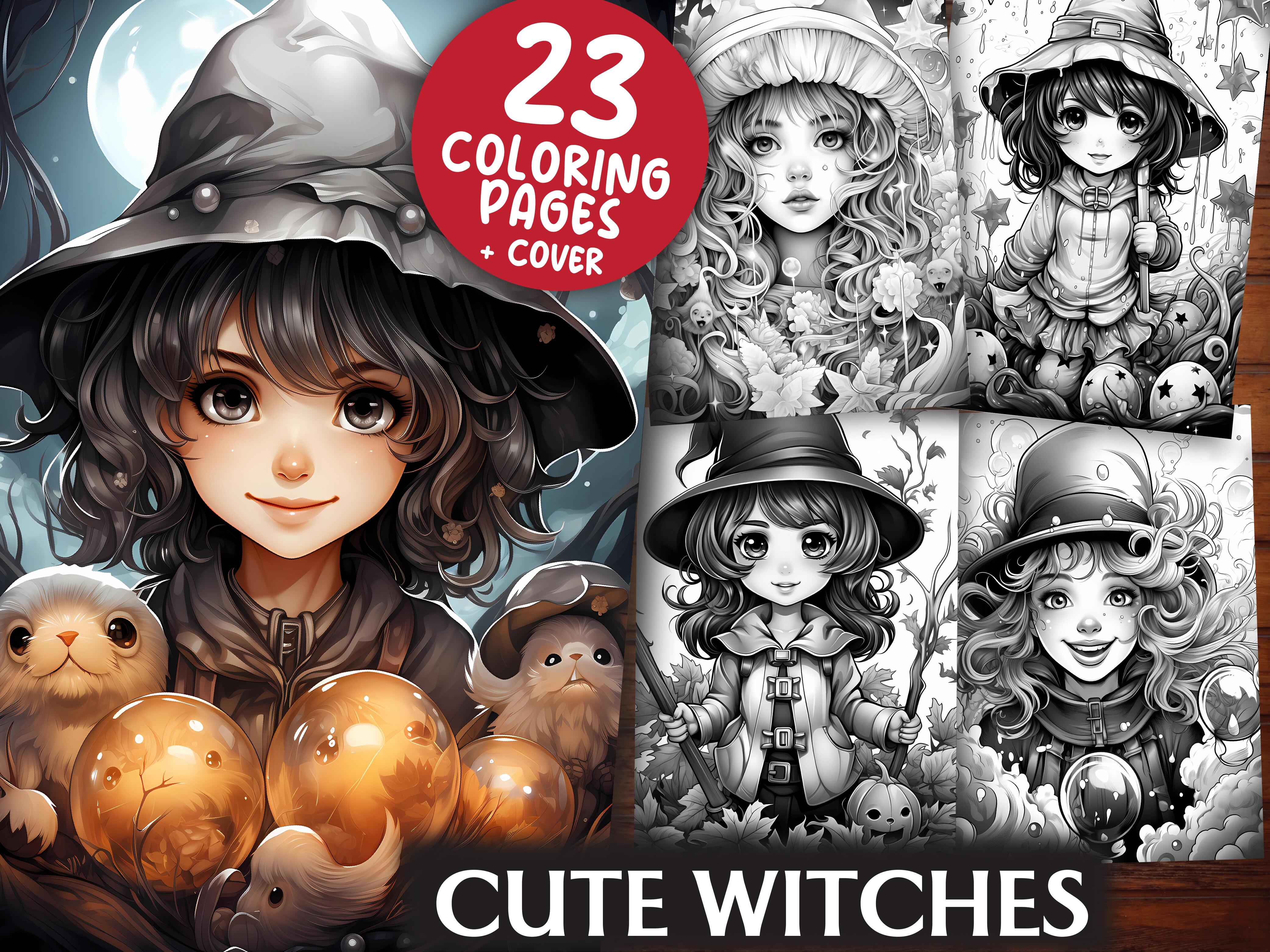 Cute Witches Coloring Books - CraftNest