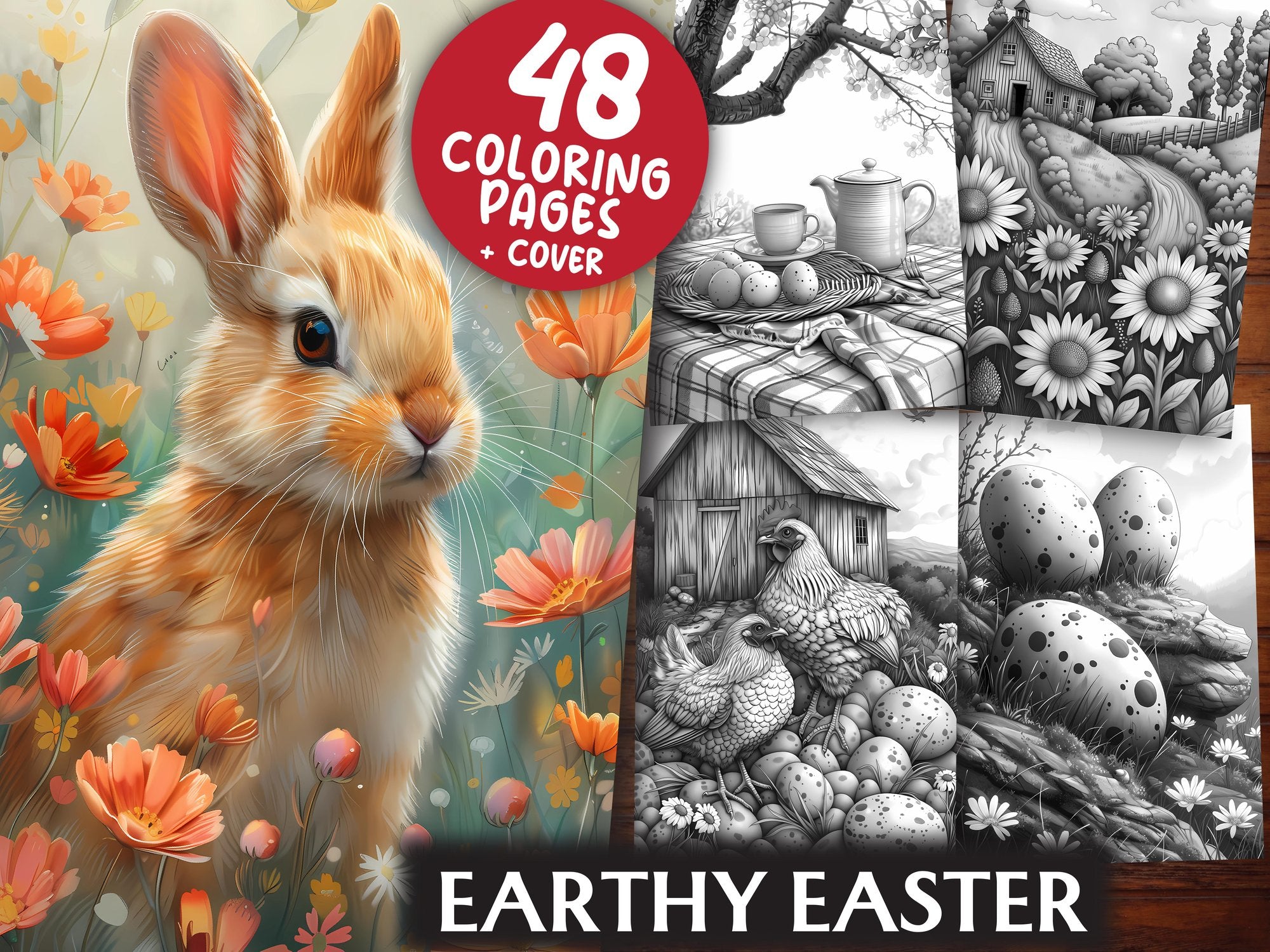Earthy Easter Coloring Books - CraftNest