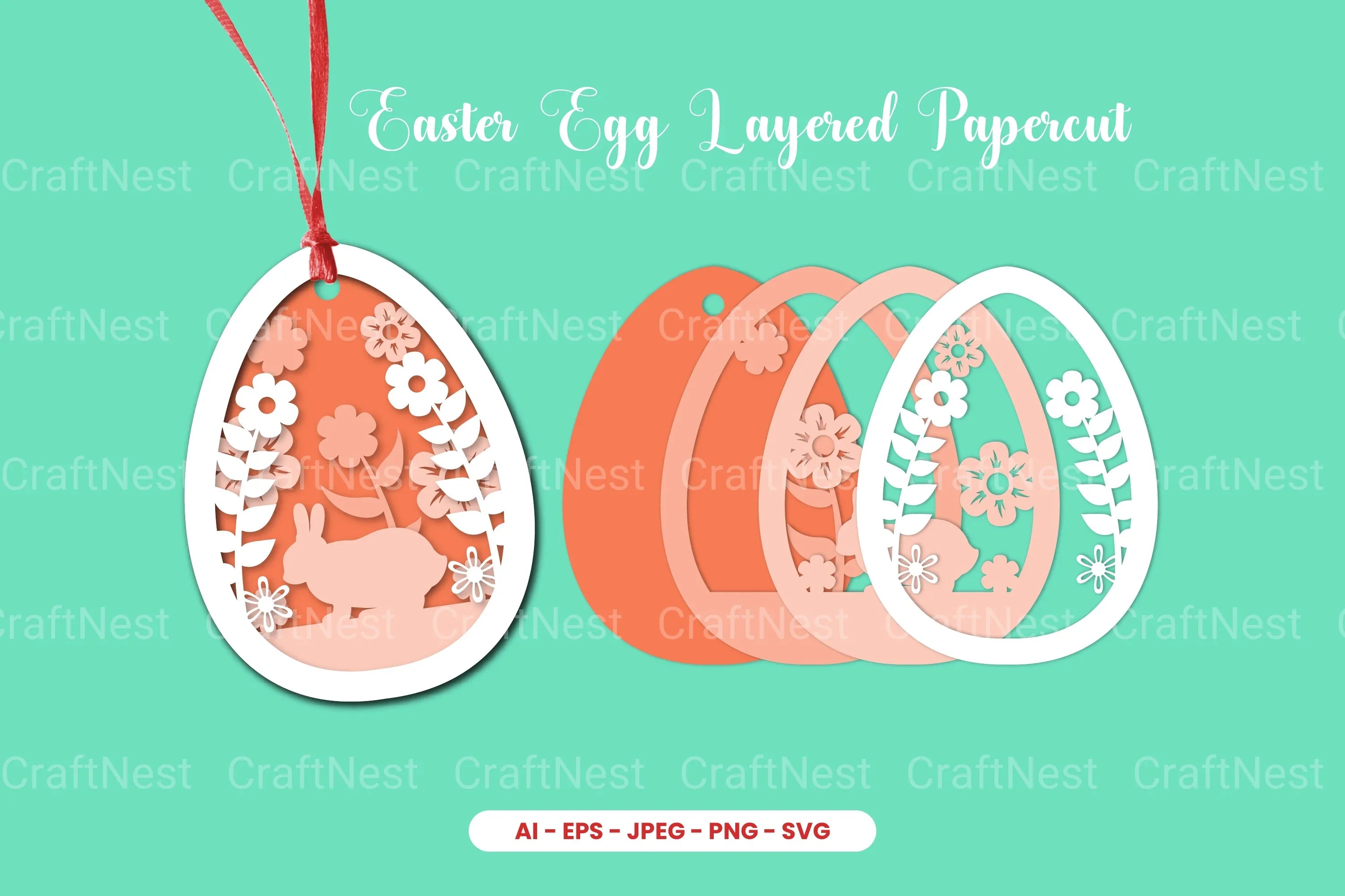 Easter Egg Layered Papercut SVG Bundle
