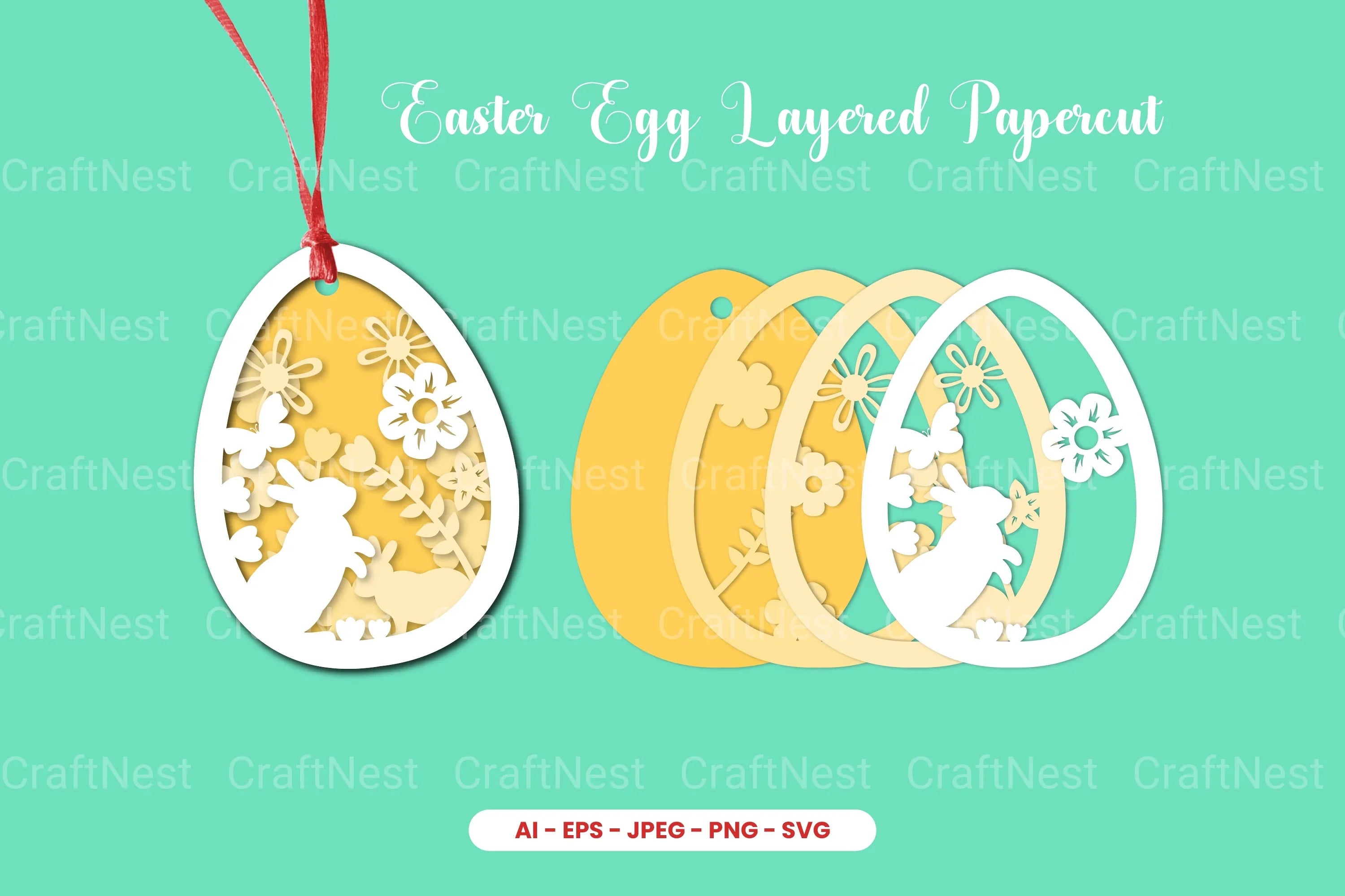 Easter Egg Layered Papercut SVG Bundle