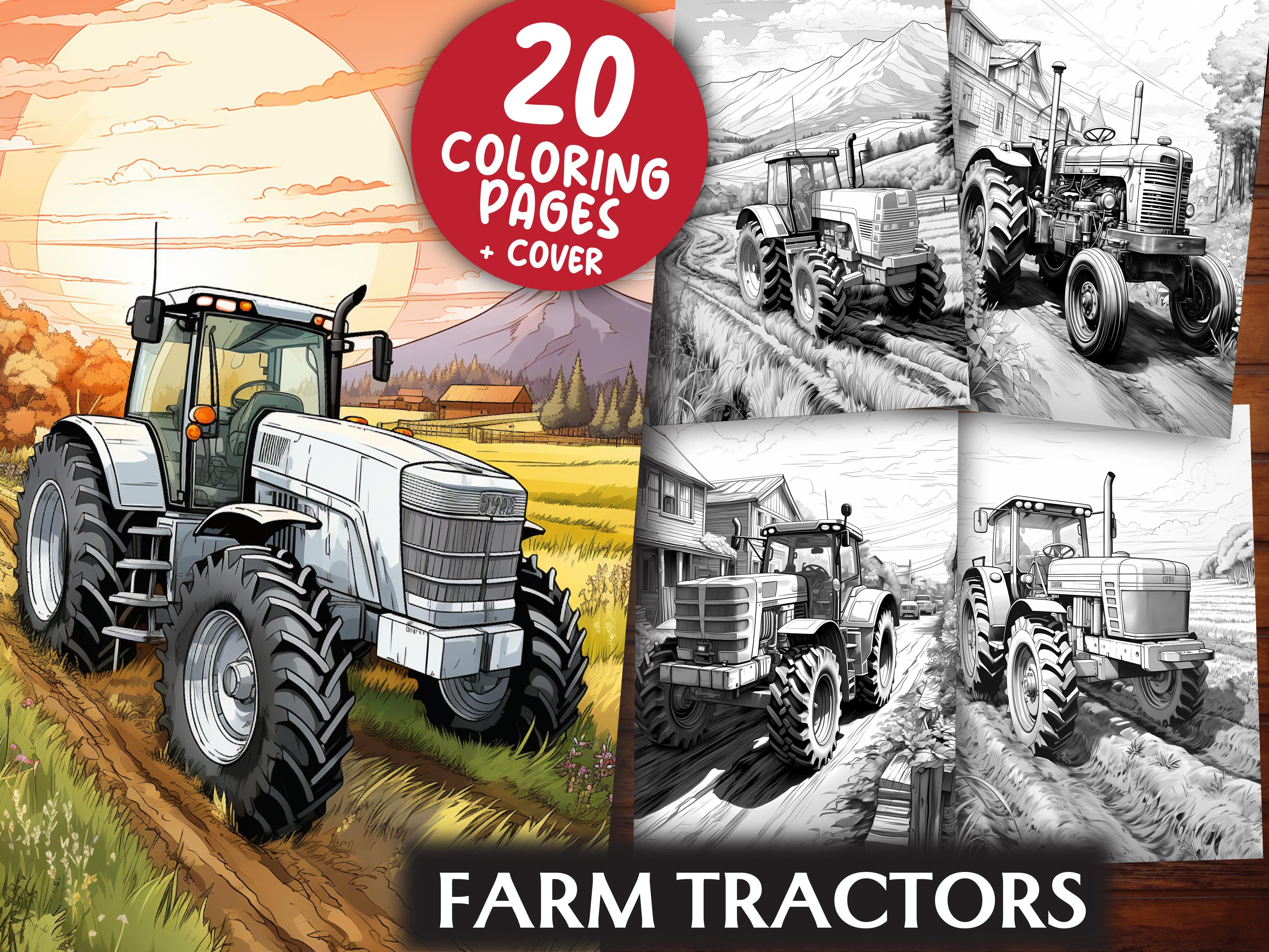 Farm Tractors Coloring Books - CraftNest