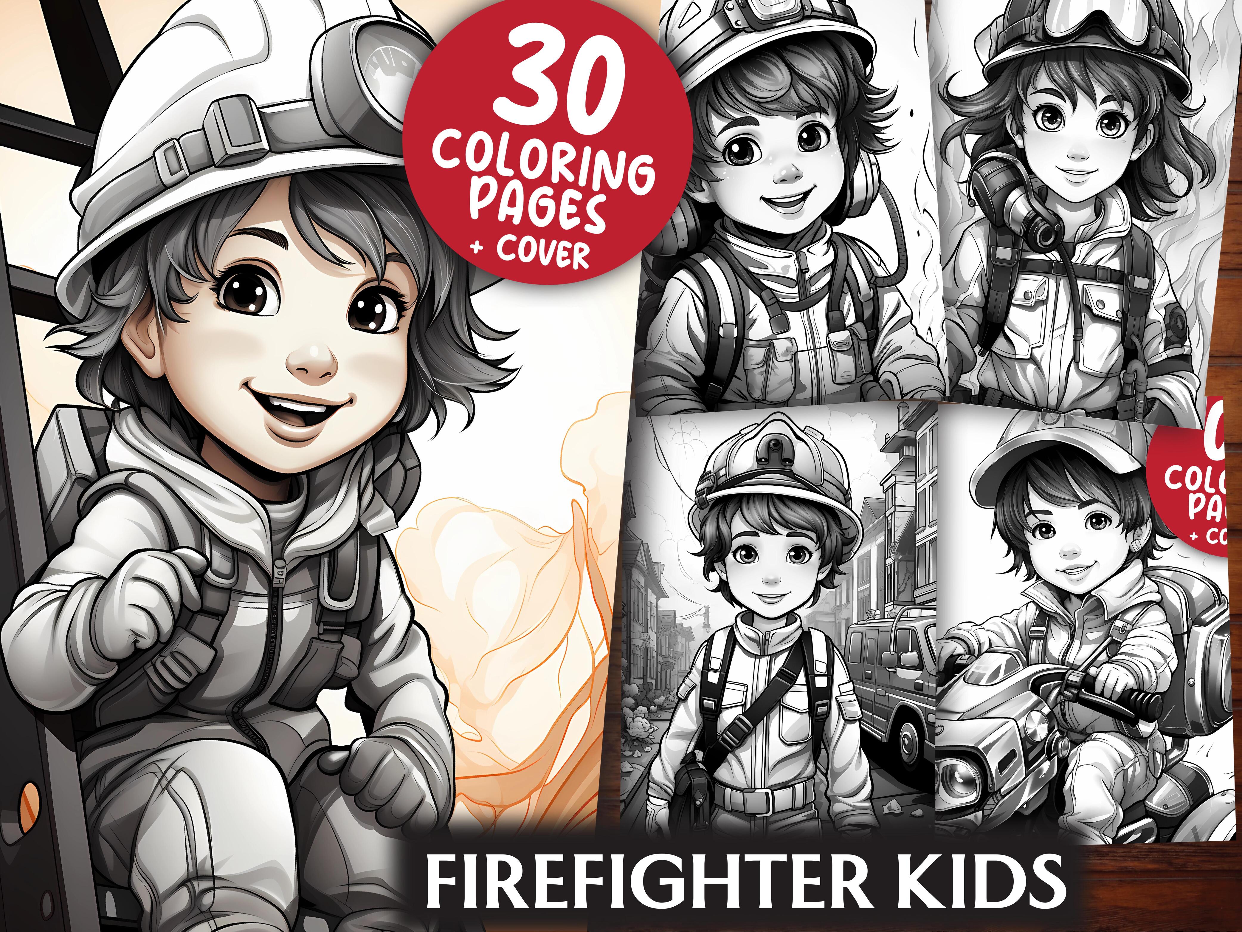 Firefighter Kids Coloring Books - CraftNest
