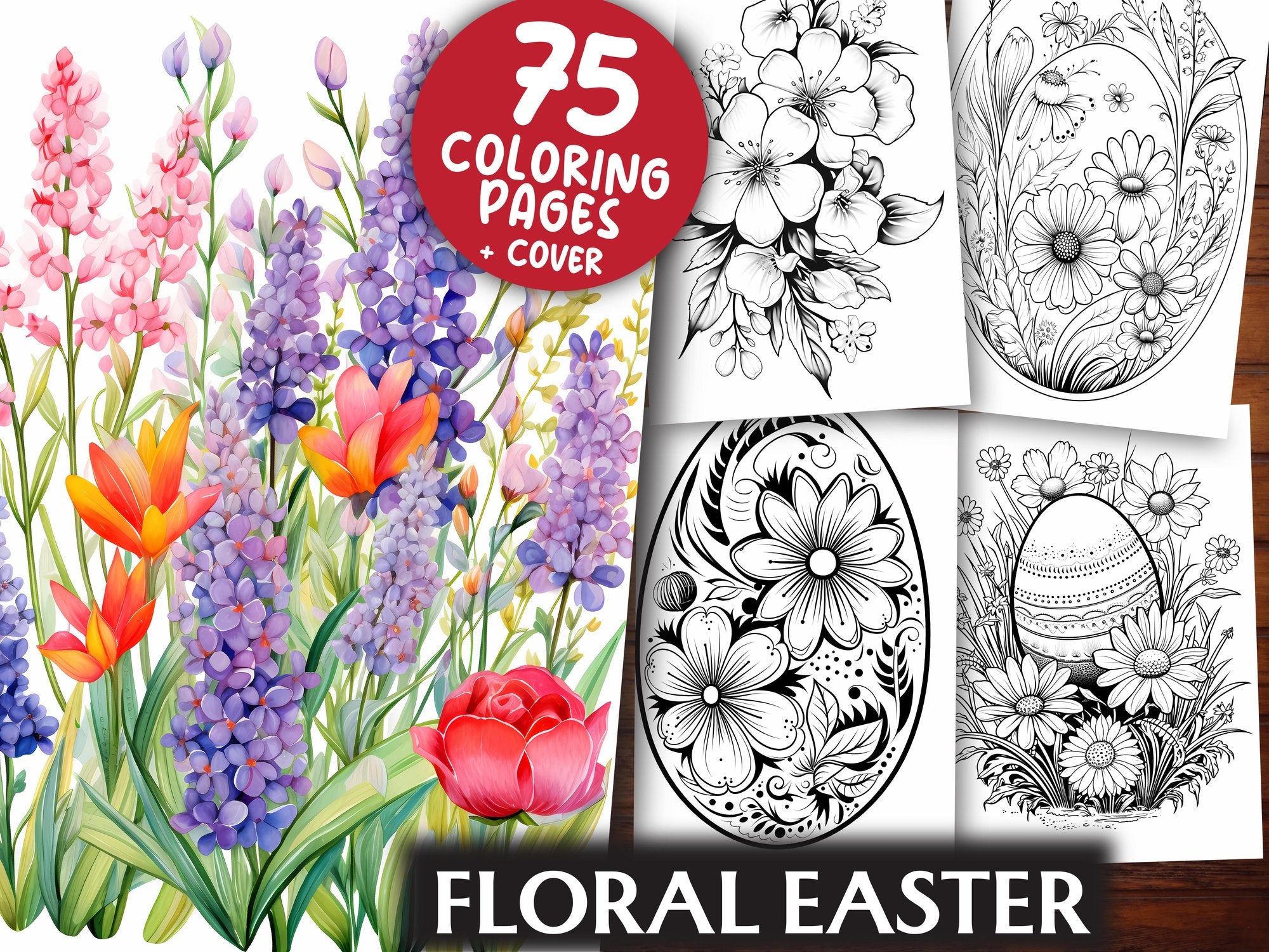 Floral Easter Coloring Books - CraftNest