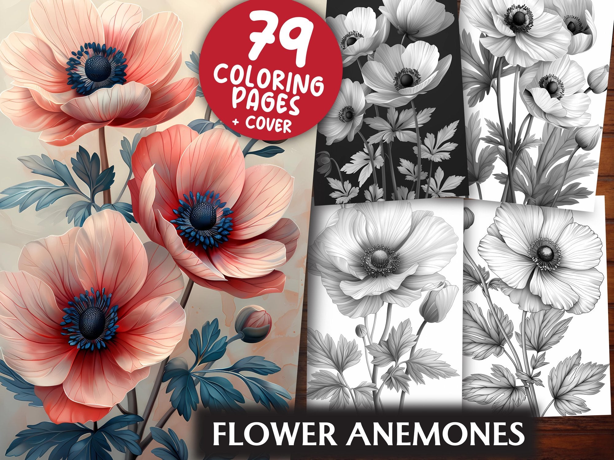 Flower Anemones Coloring Books - CraftNest