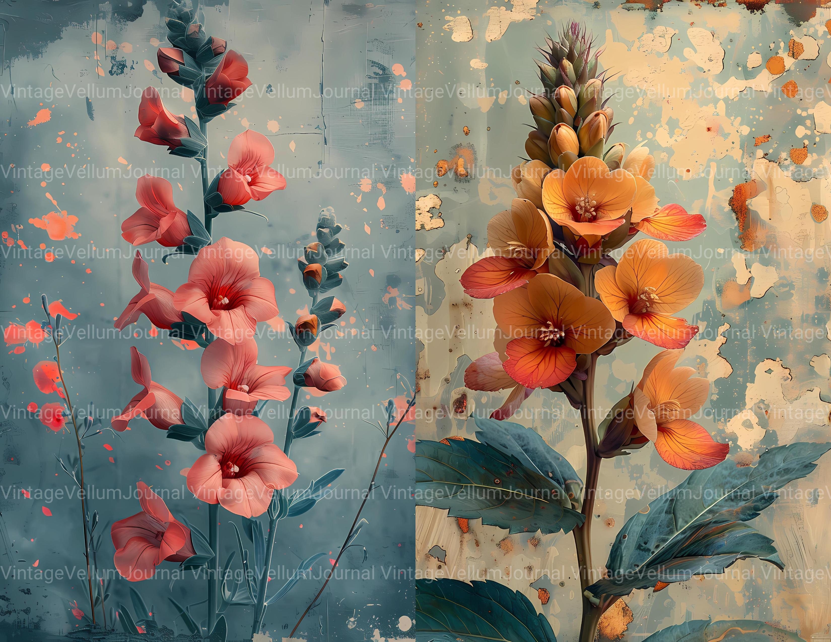 Snapdragon Flowers Junk Journal Pages - CraftNest