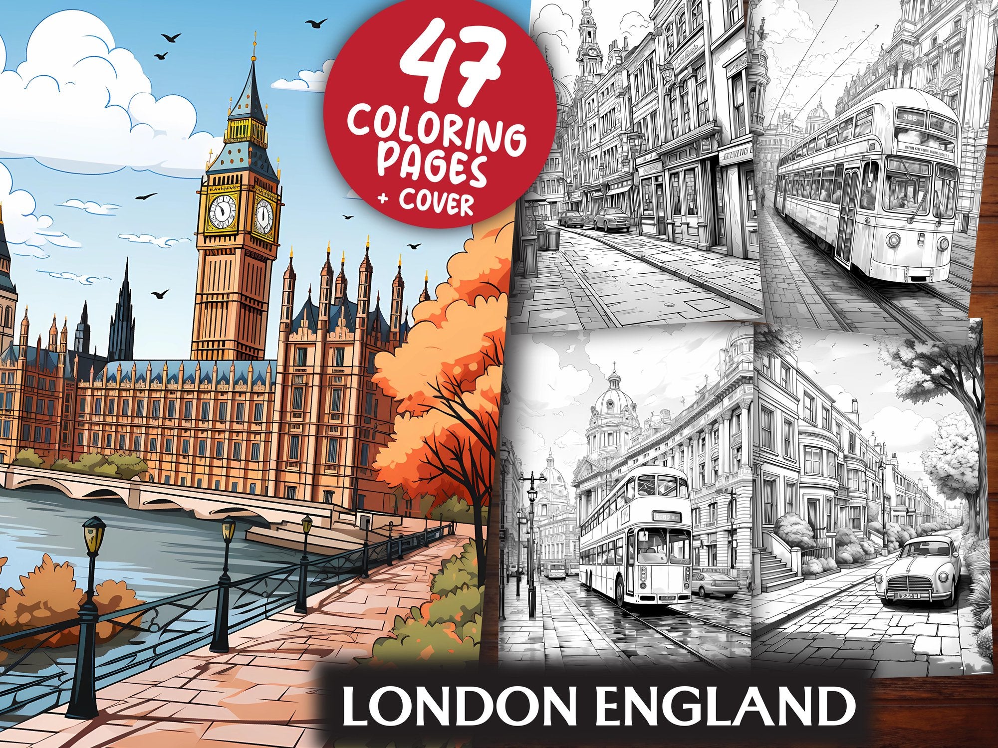 London England Coloring Books - CraftNest