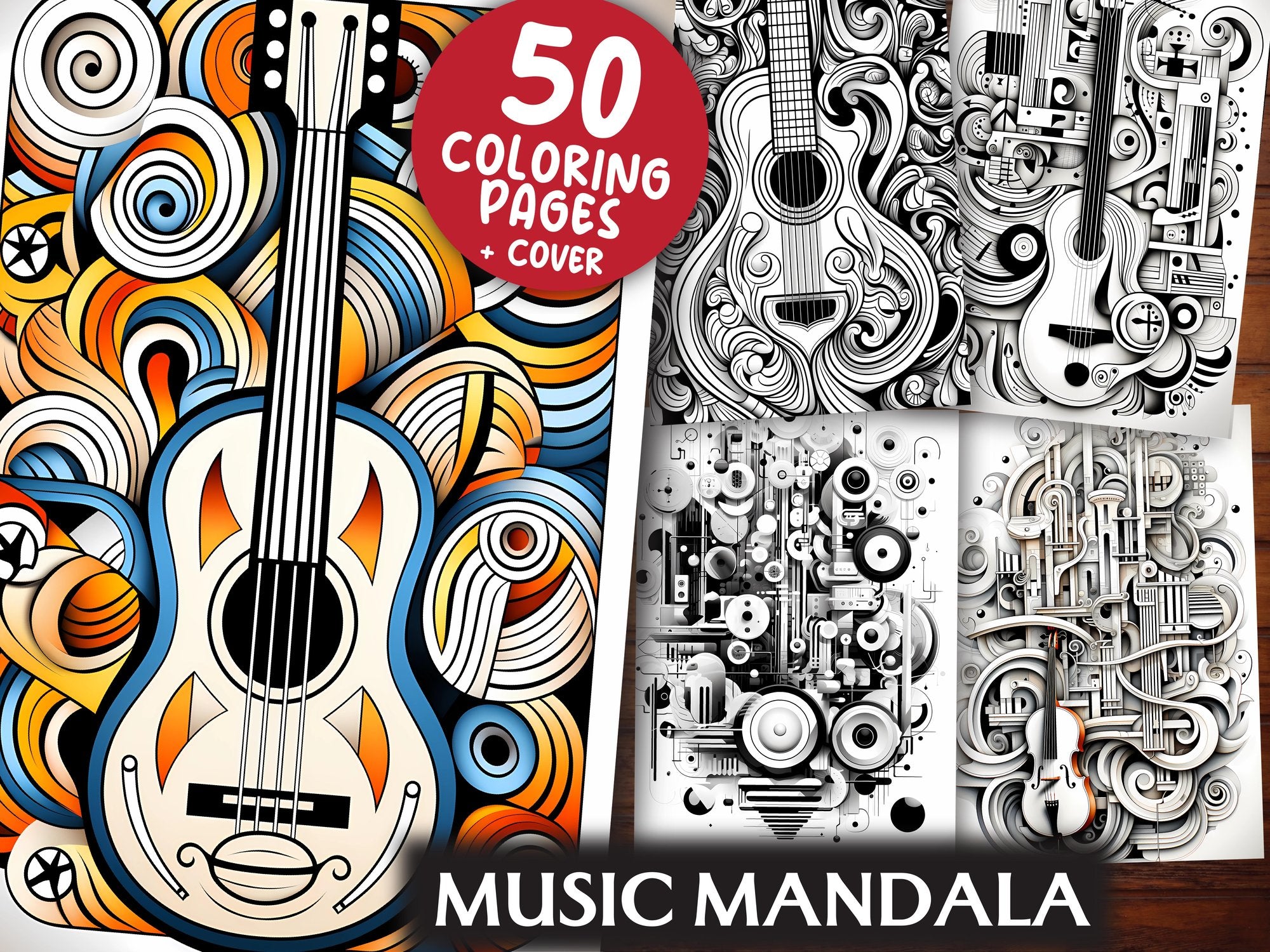 Music Mandala Coloring Books - CraftNest