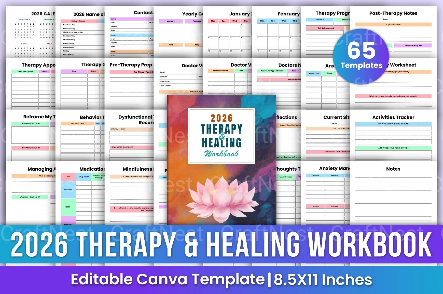 Therapy Healing Workbook for Personal Growth