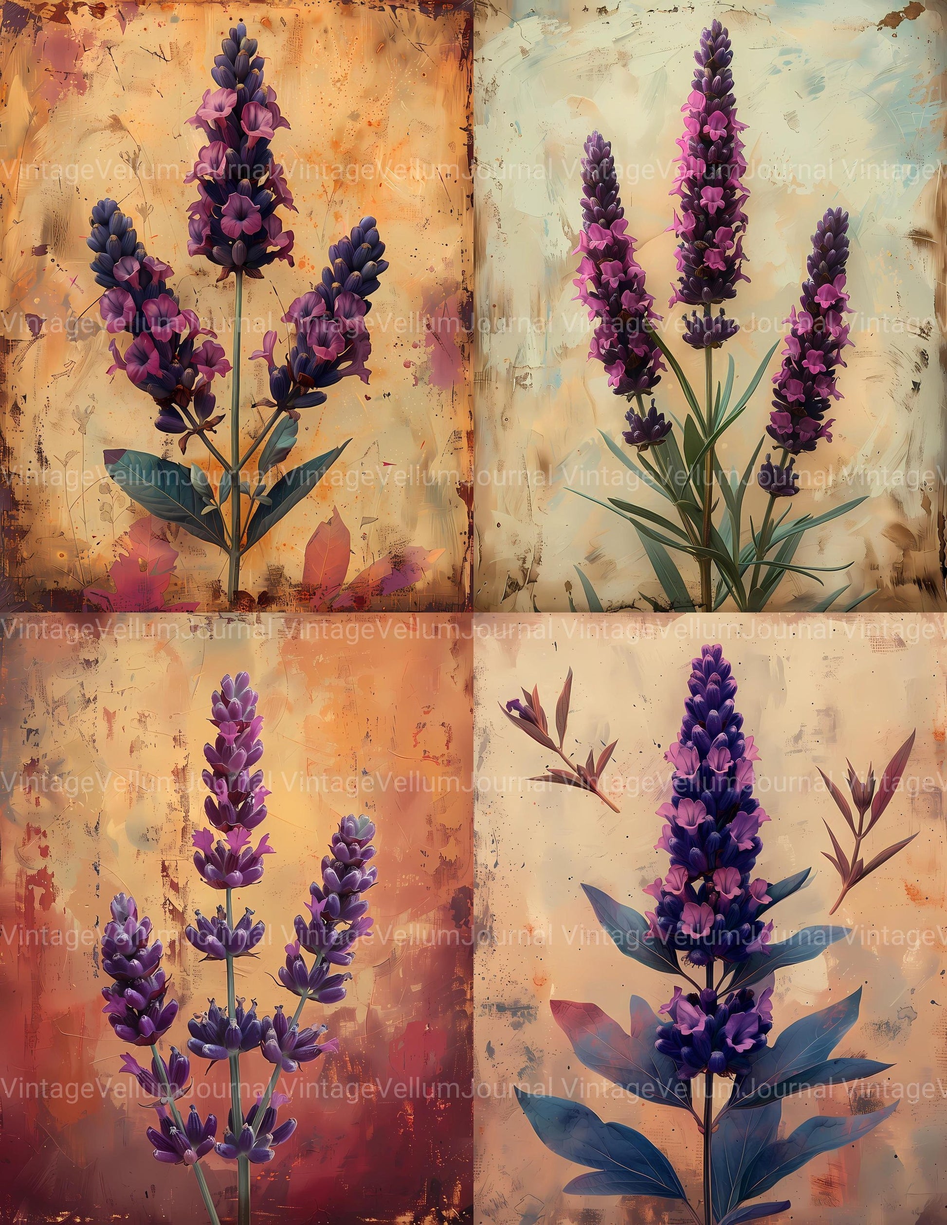 Lavender Flowers Junk Journal Pages - CraftNest