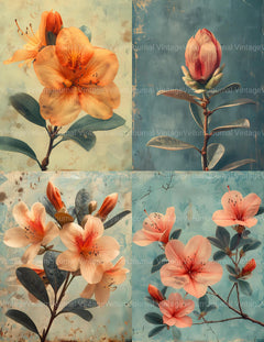 Azaleas Flowers Junk Journal Pages - CraftNest