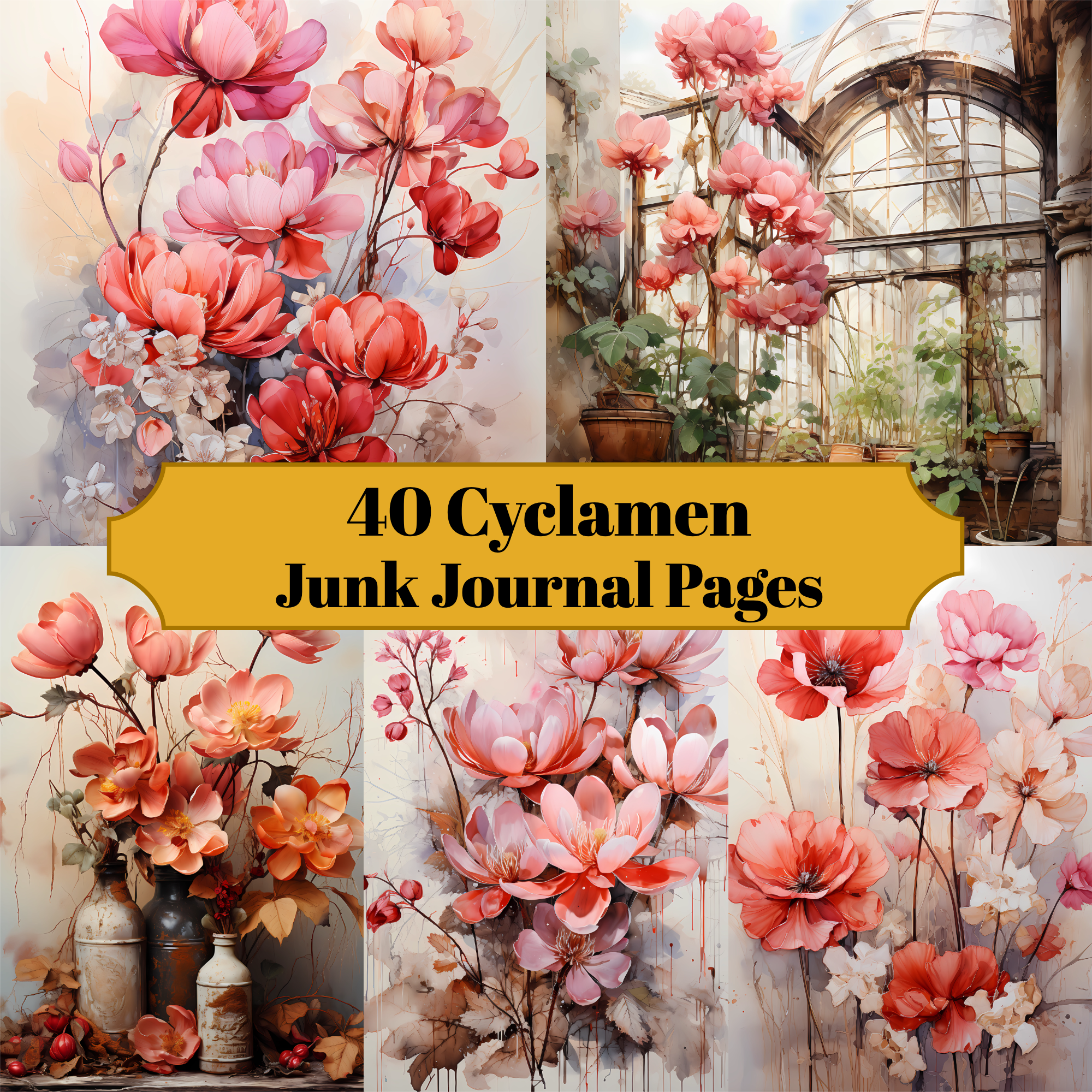 Cyclamen Junk Journal Pages - CraftNest