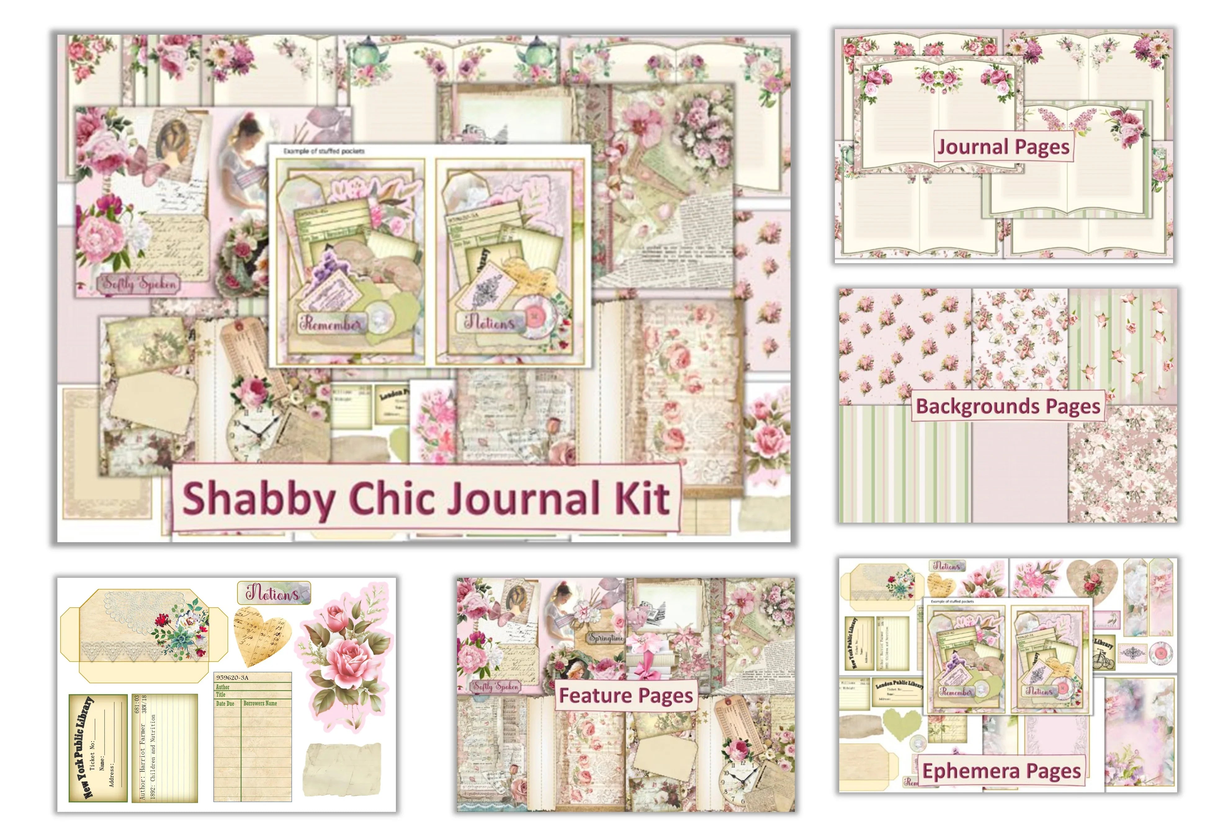 Vintage Shabby Chic Junk Journal Bundle