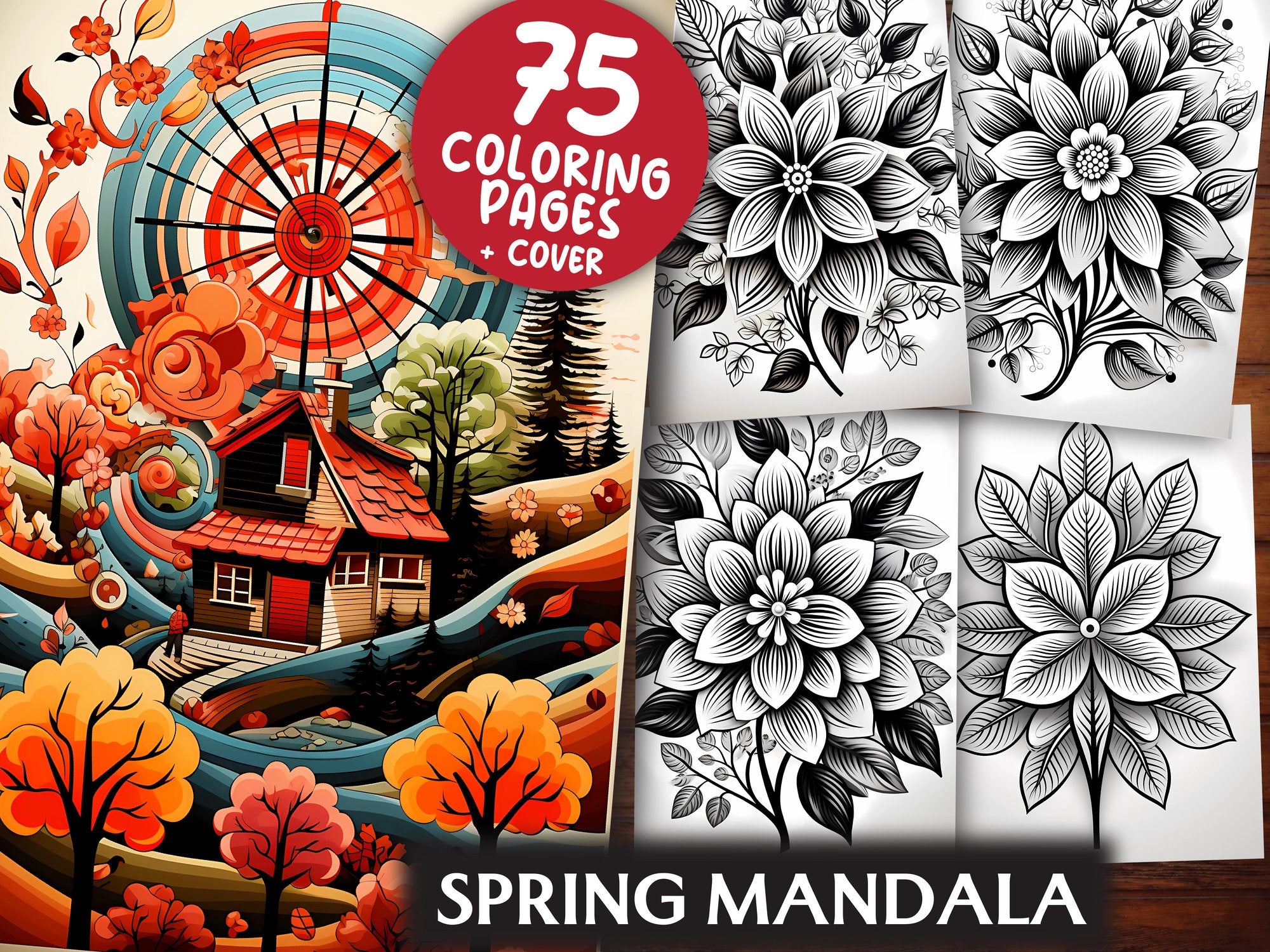 Spring Mandala Coloring Books - CraftNest