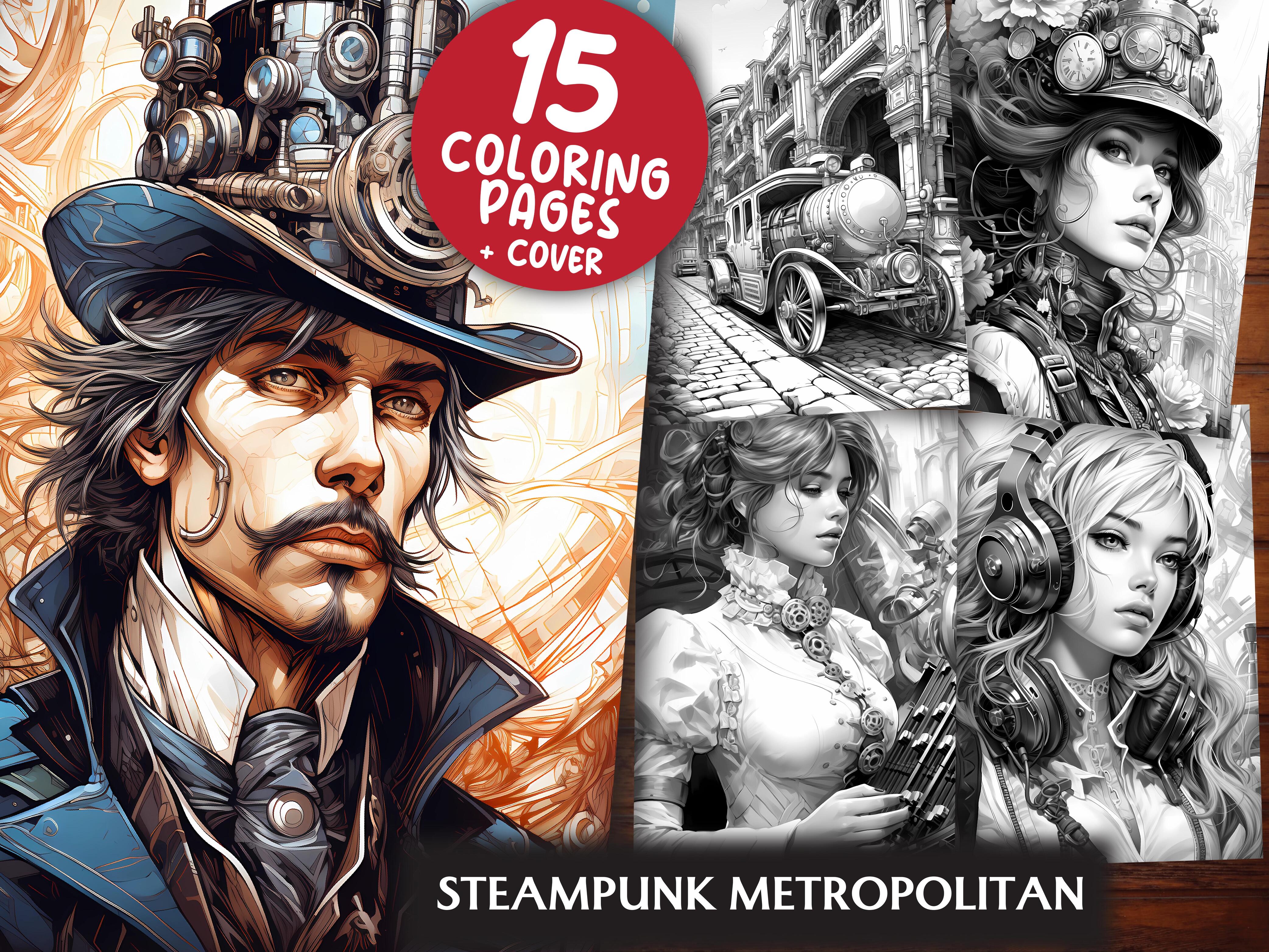 Steampunk Metropolitan Coloring Books - CraftNest