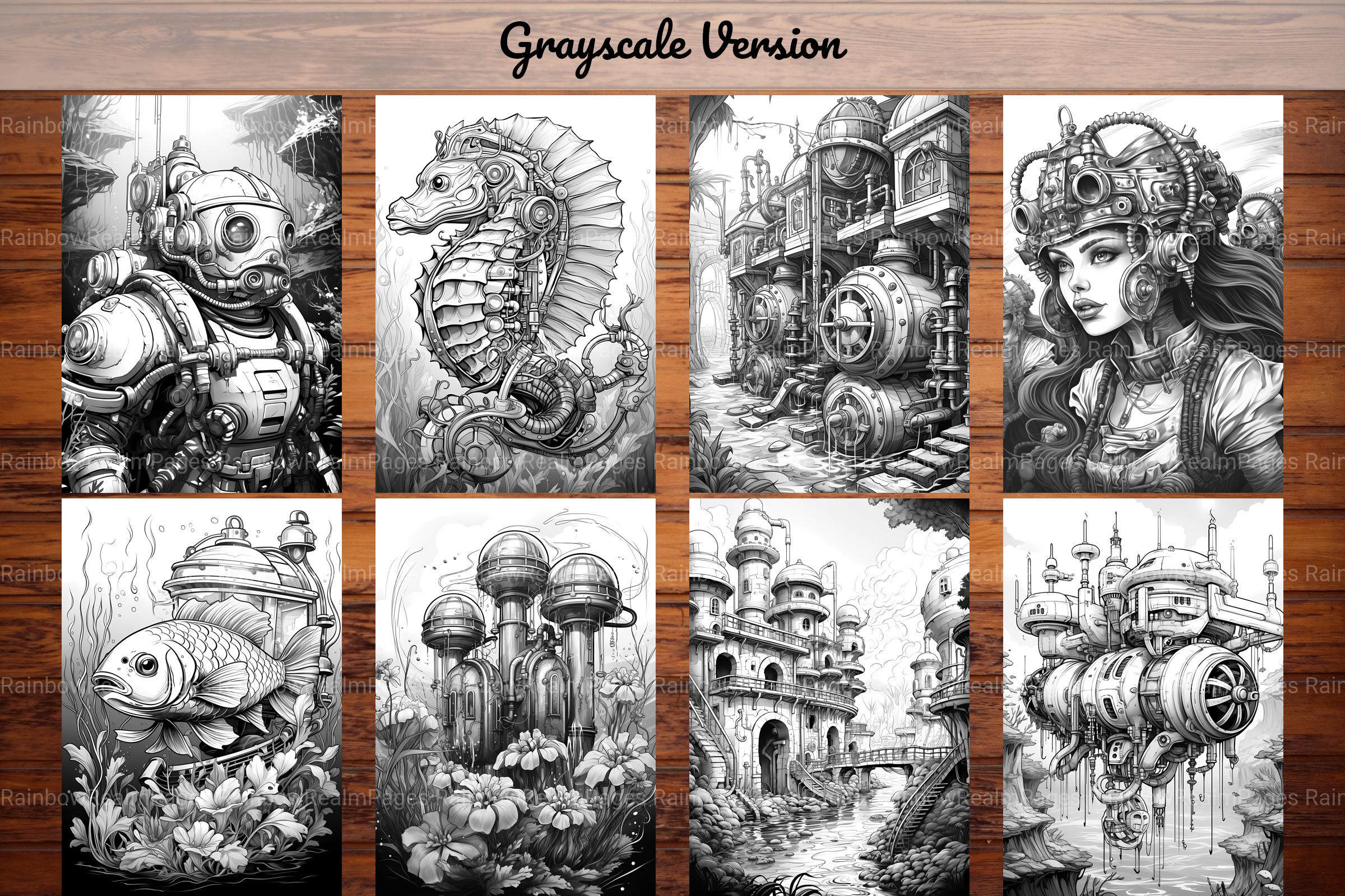Steampunk Underwater Coloring Books - CraftNest