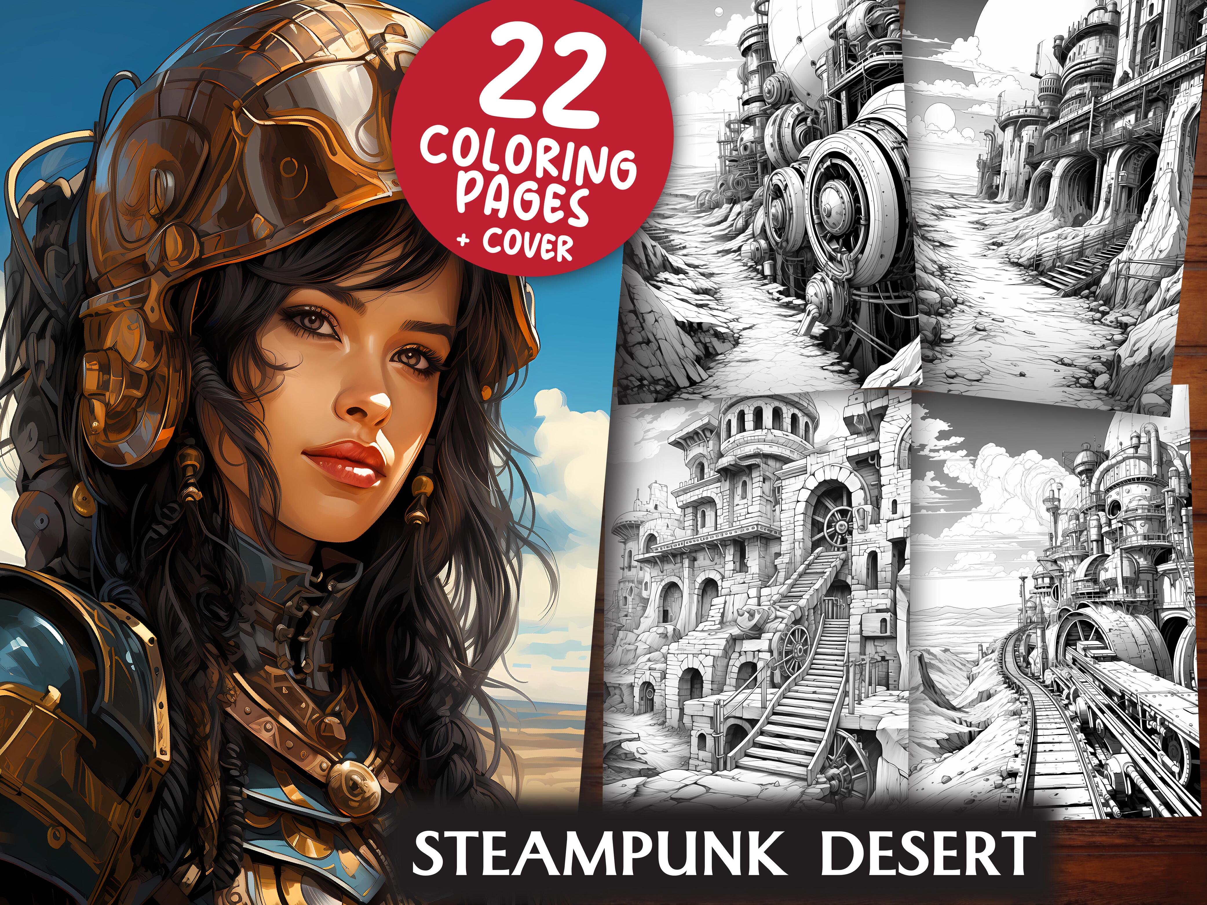 Steampunk Desert Coloring Books - CraftNest