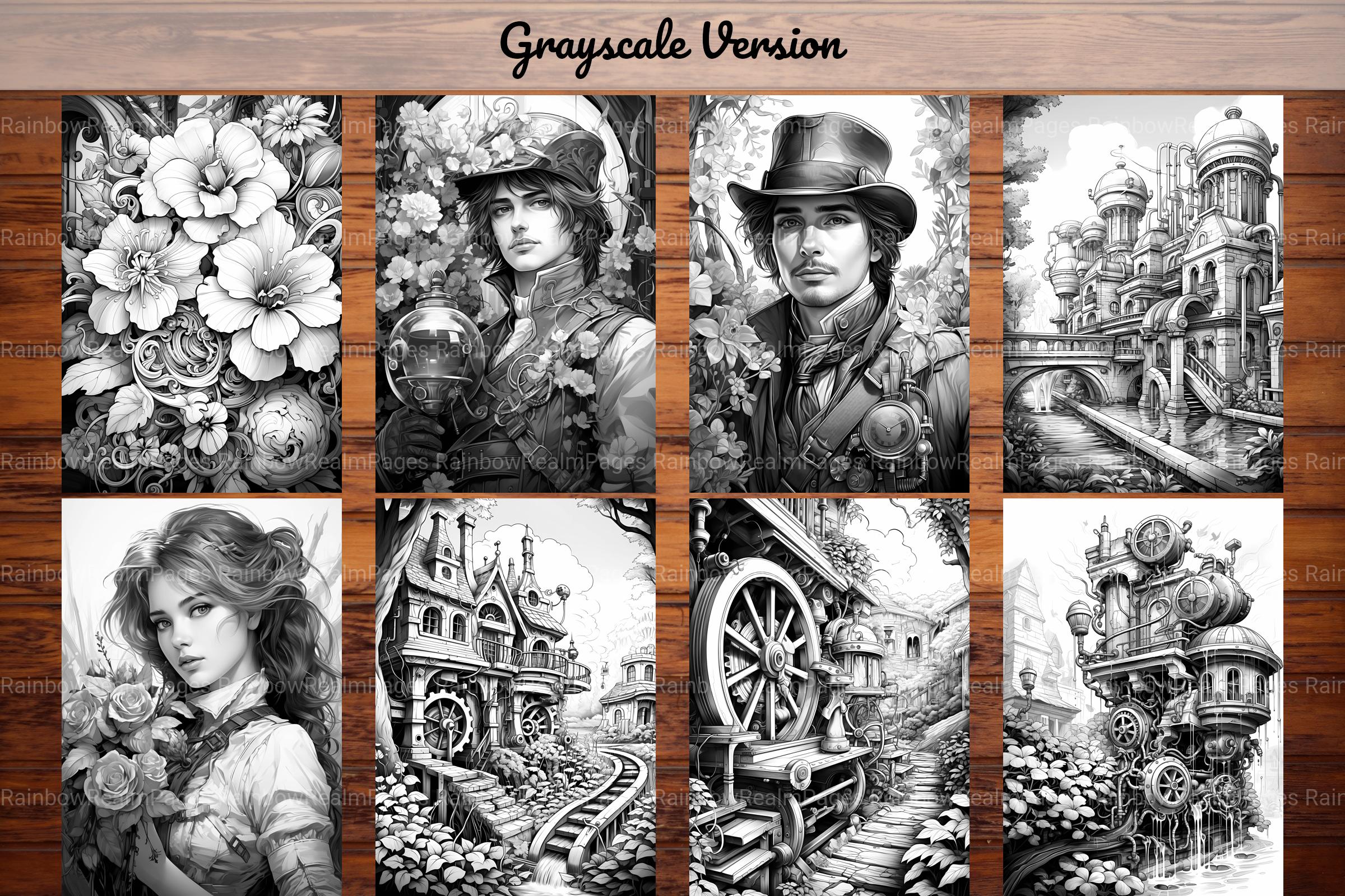 Steampunk Garden Coloring Books - CraftNest