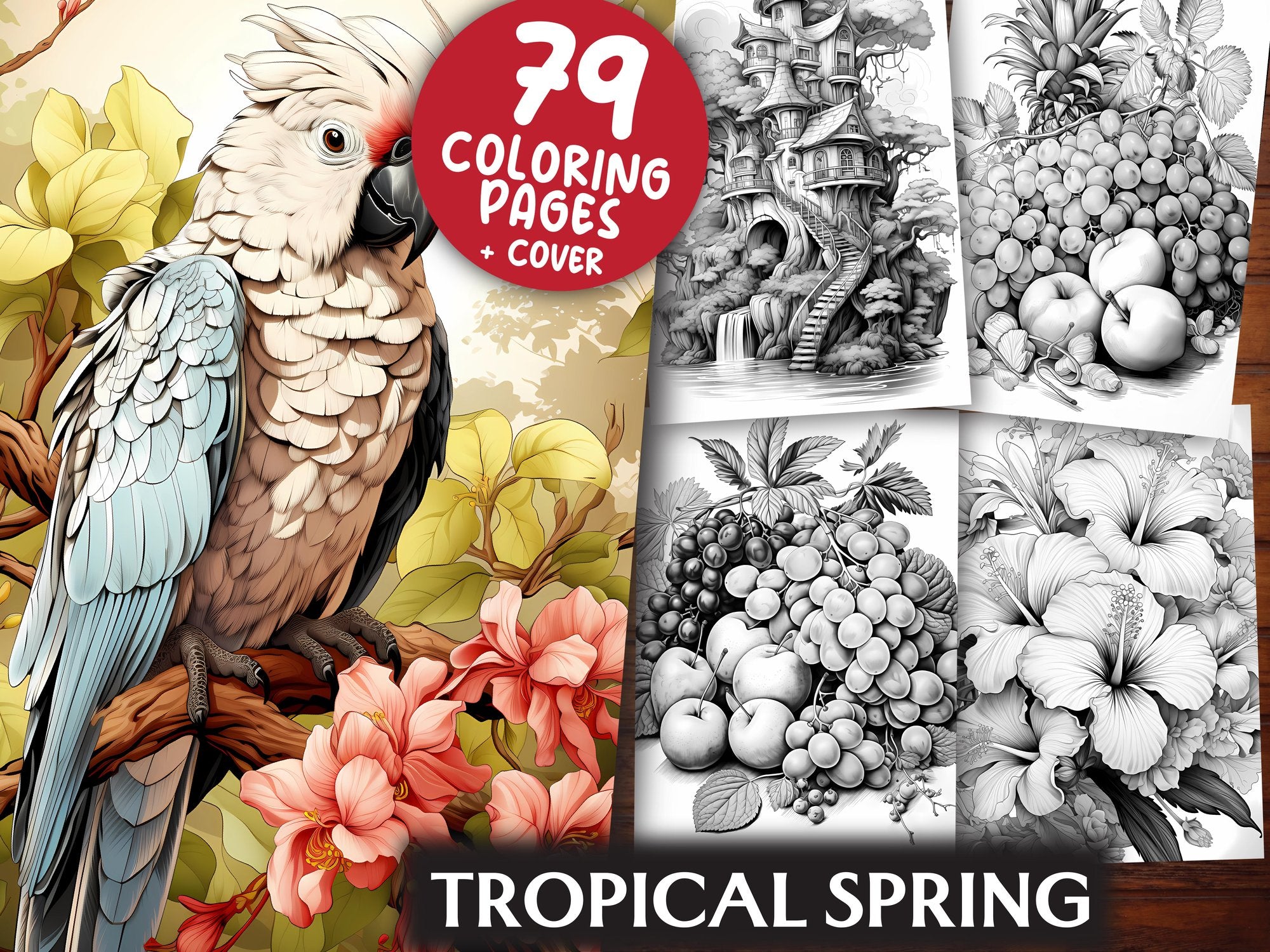 Tropical Spring Coloring Books - CraftNest