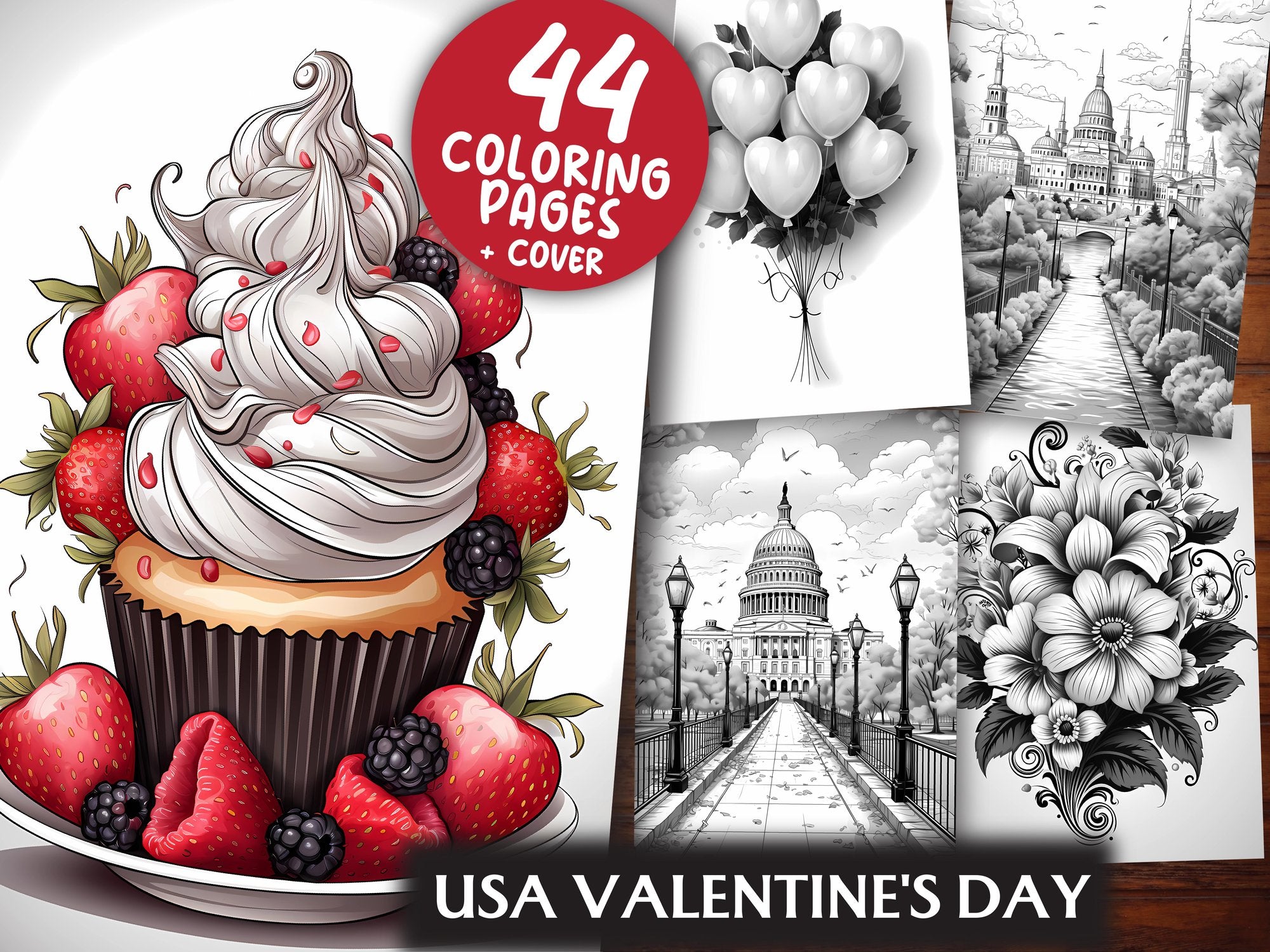USA Valentines Day Coloring Books - CraftNest