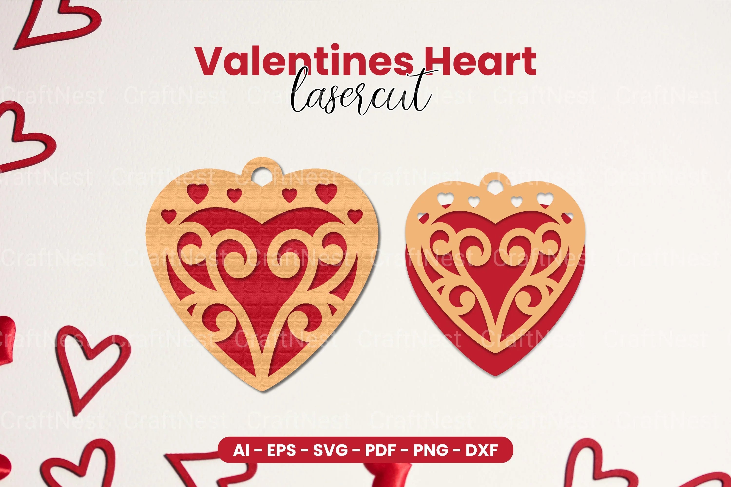 Valentine's Heart Laser Cut SVG Bundle