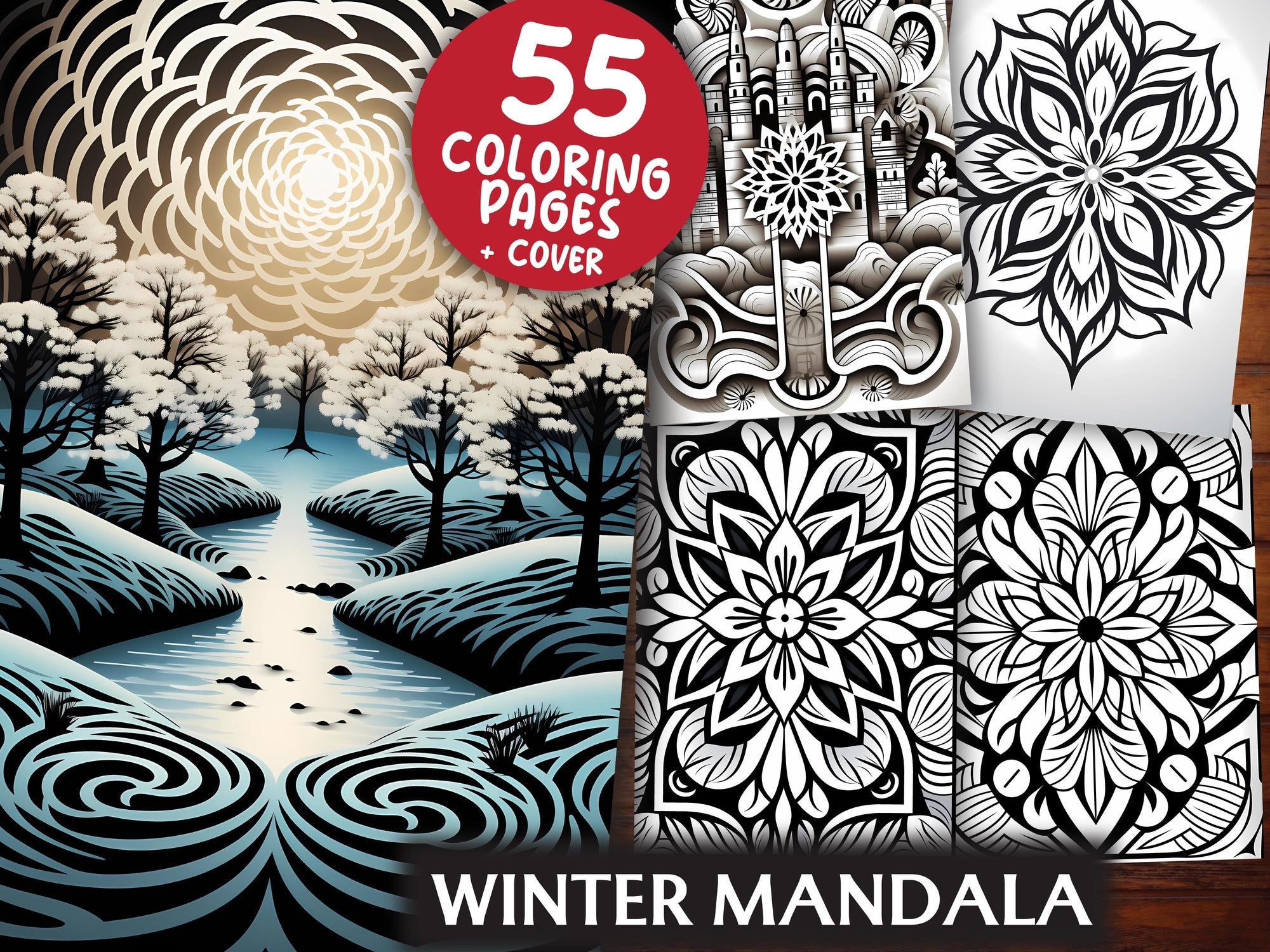 Winter Mandala Coloring Books - CraftNest