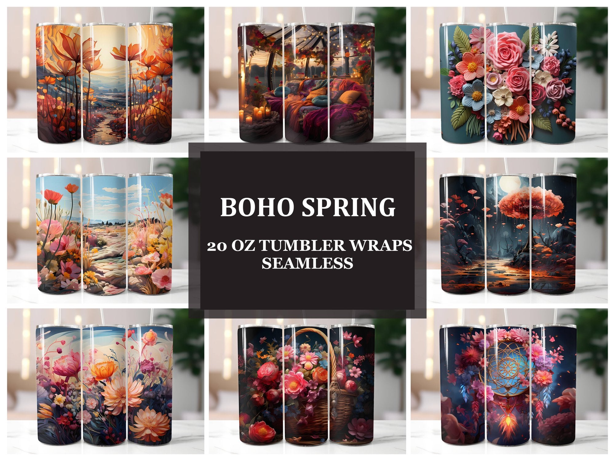 Boho Spring 1 Tumbler Wrap - CraftNest