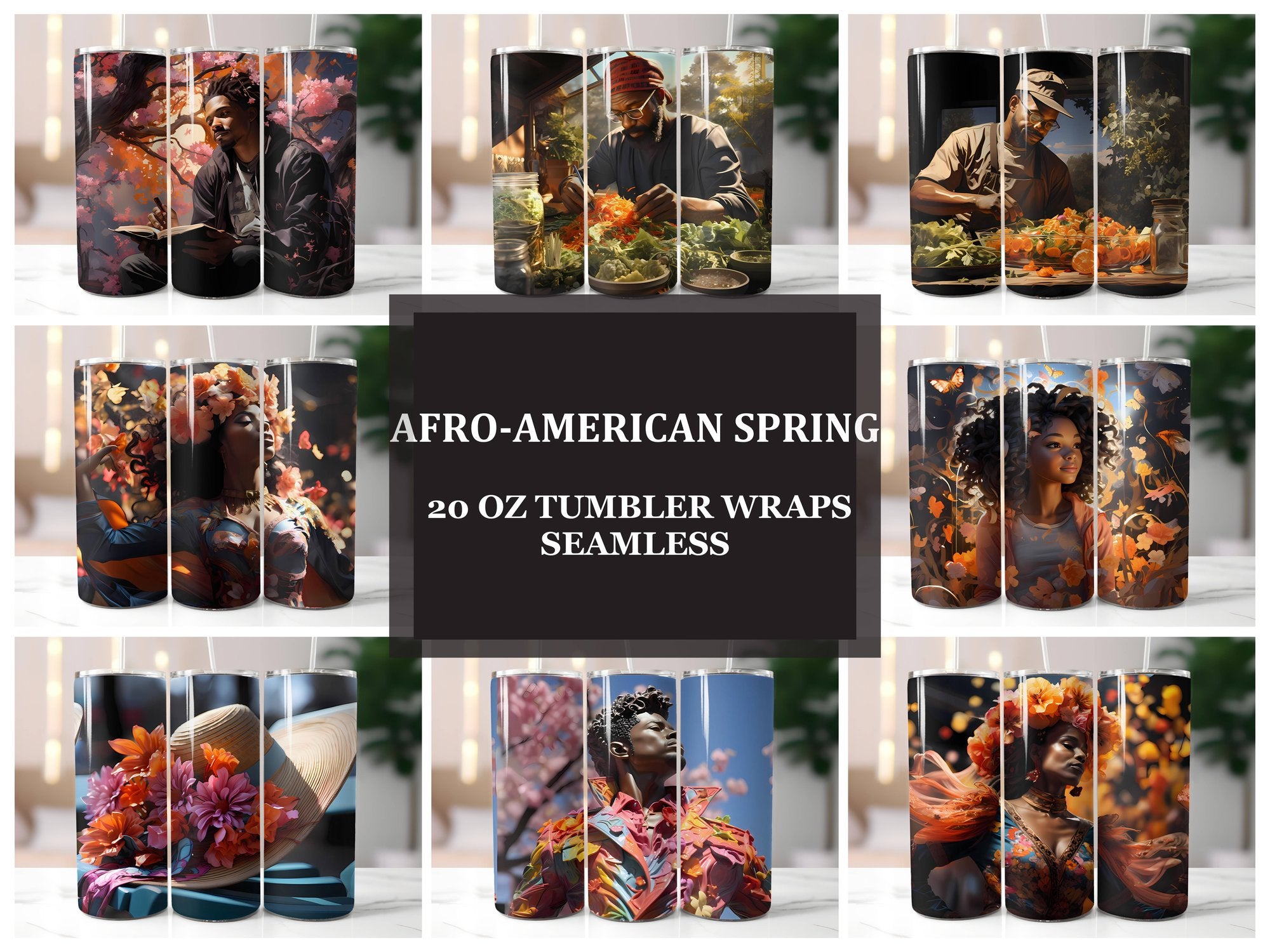 Afro-American Spring 4 Tumbler Wrap - CraftNest