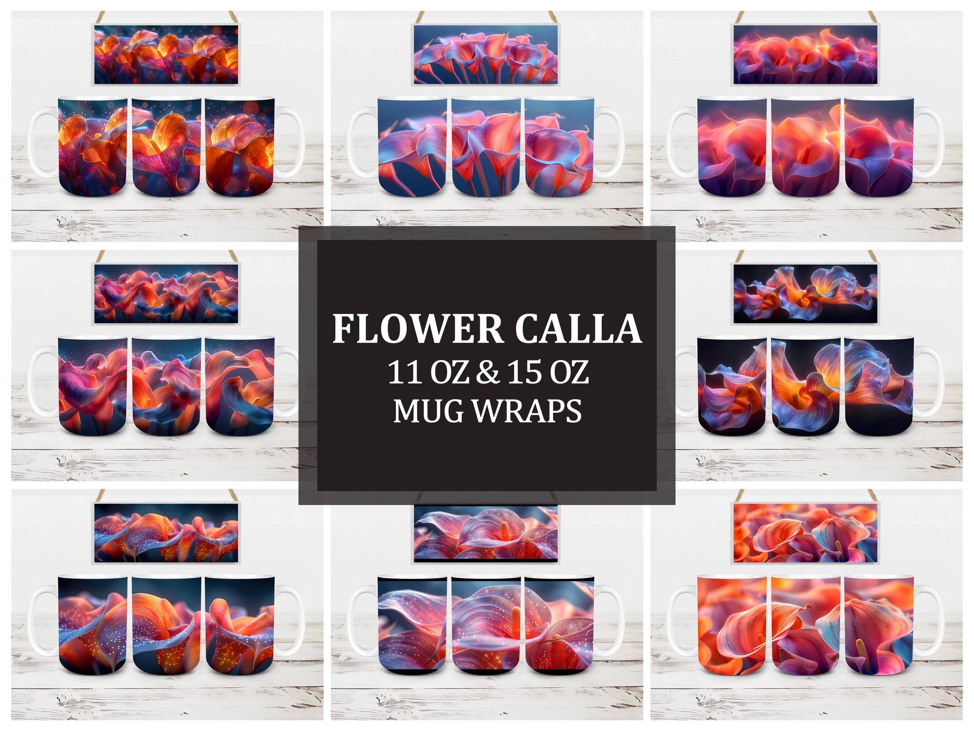 Flower Calla 4 Mug Wrap - CraftNest
