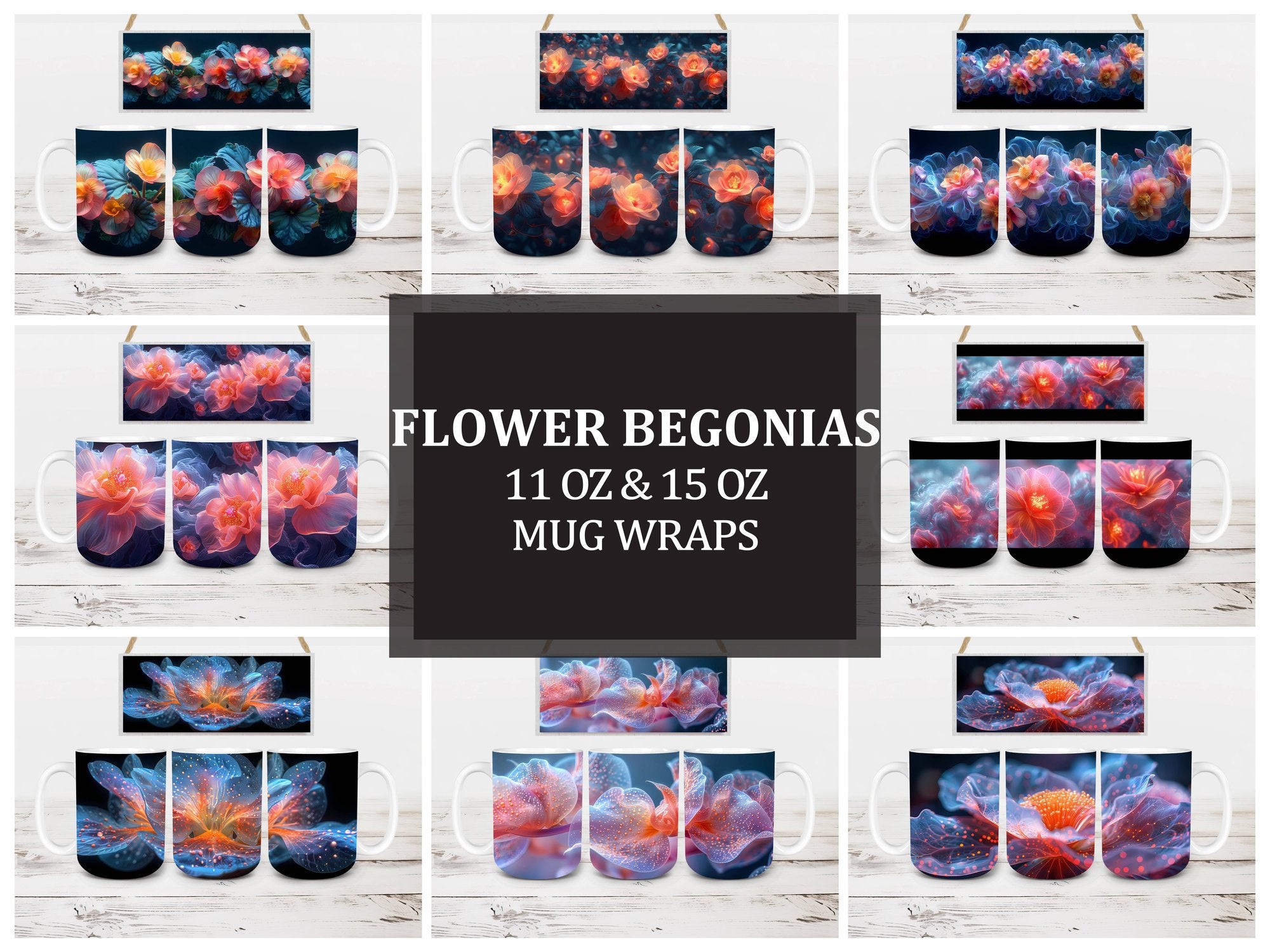 Flower Begonias 4 Mug Wrap - CraftNest
