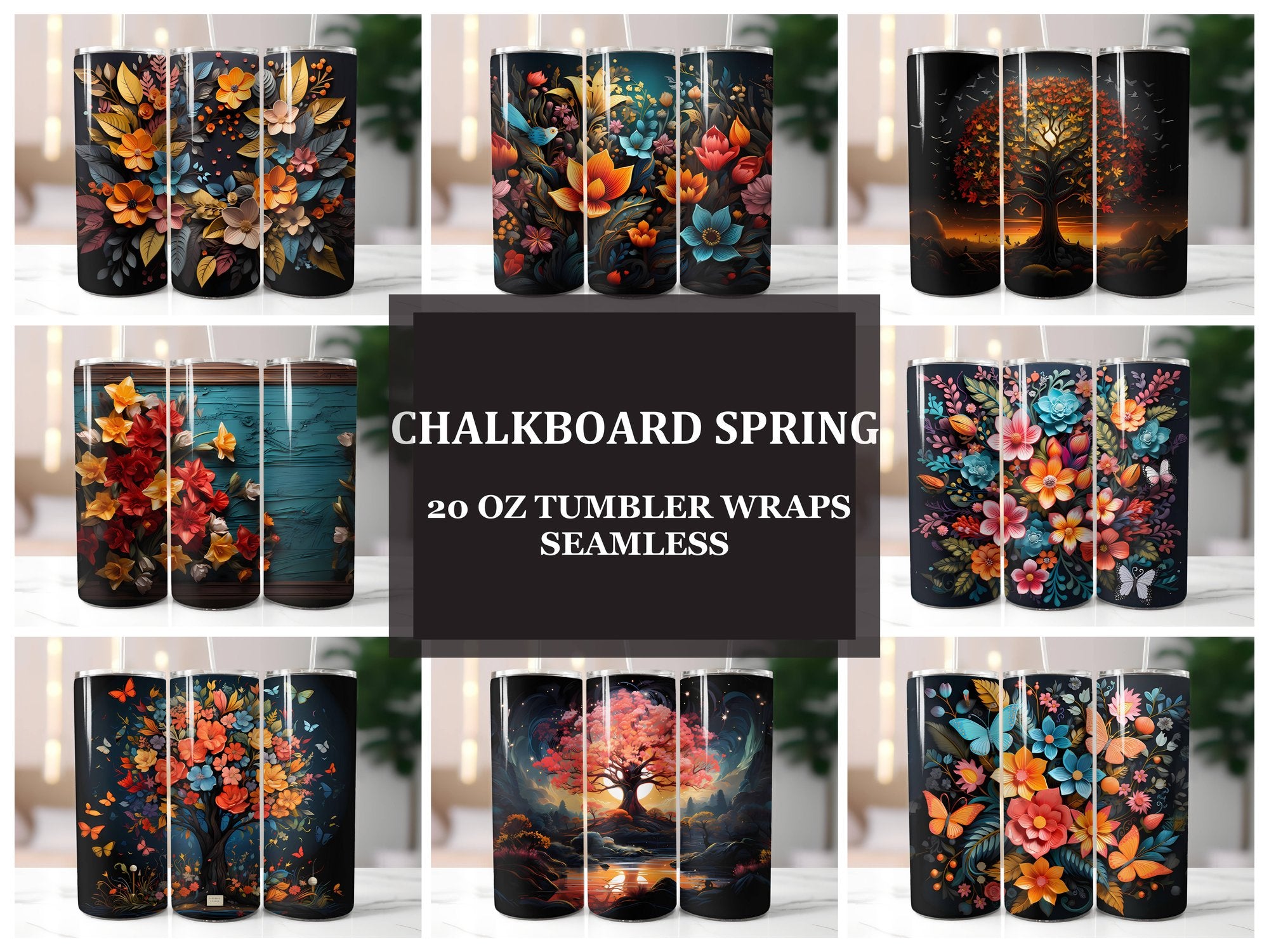 Chalkboard Spring 2 Tumbler Wrap - CraftNest