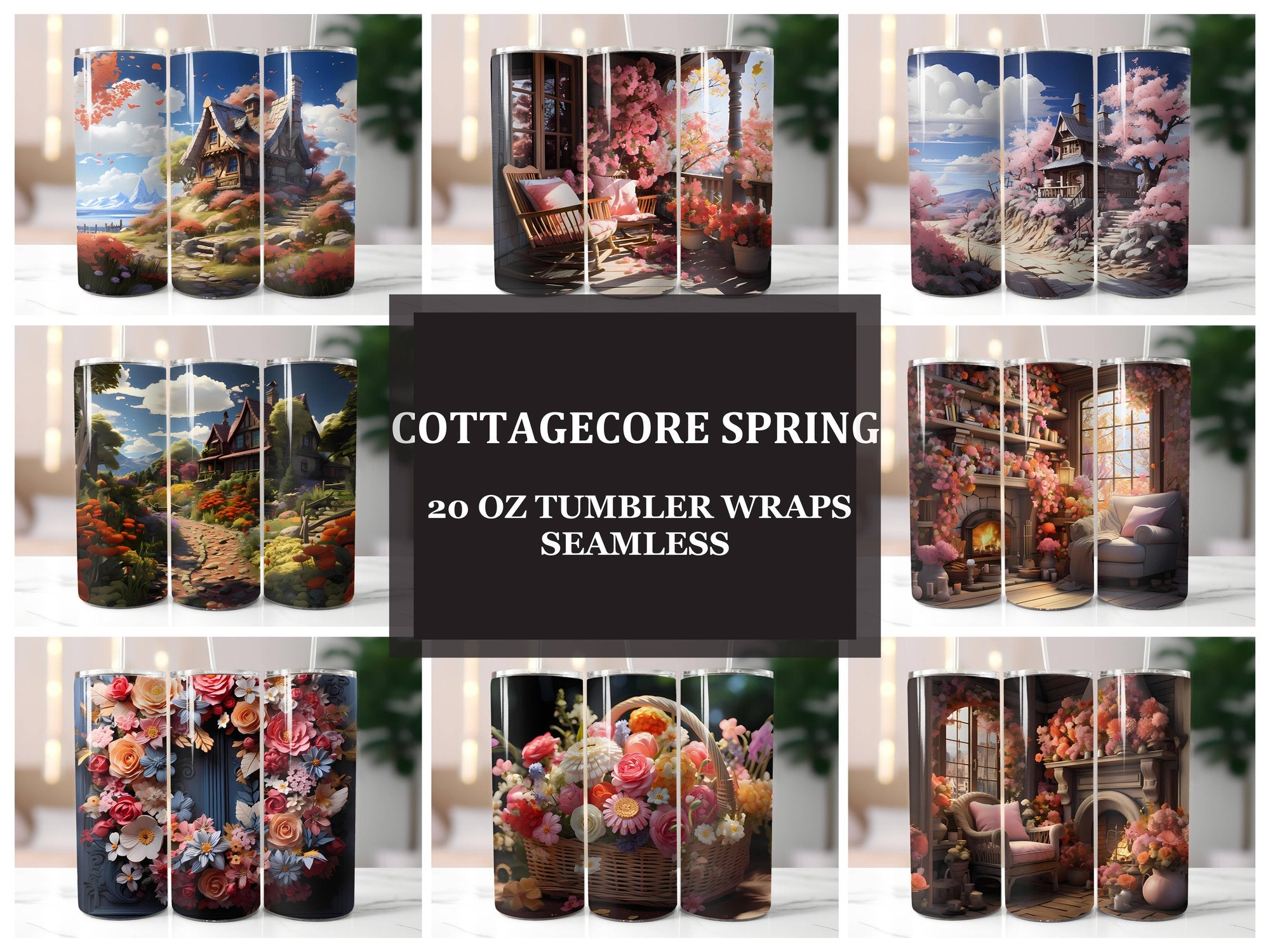 Cottagecore Spring 4 Tumbler Wrap - CraftNest