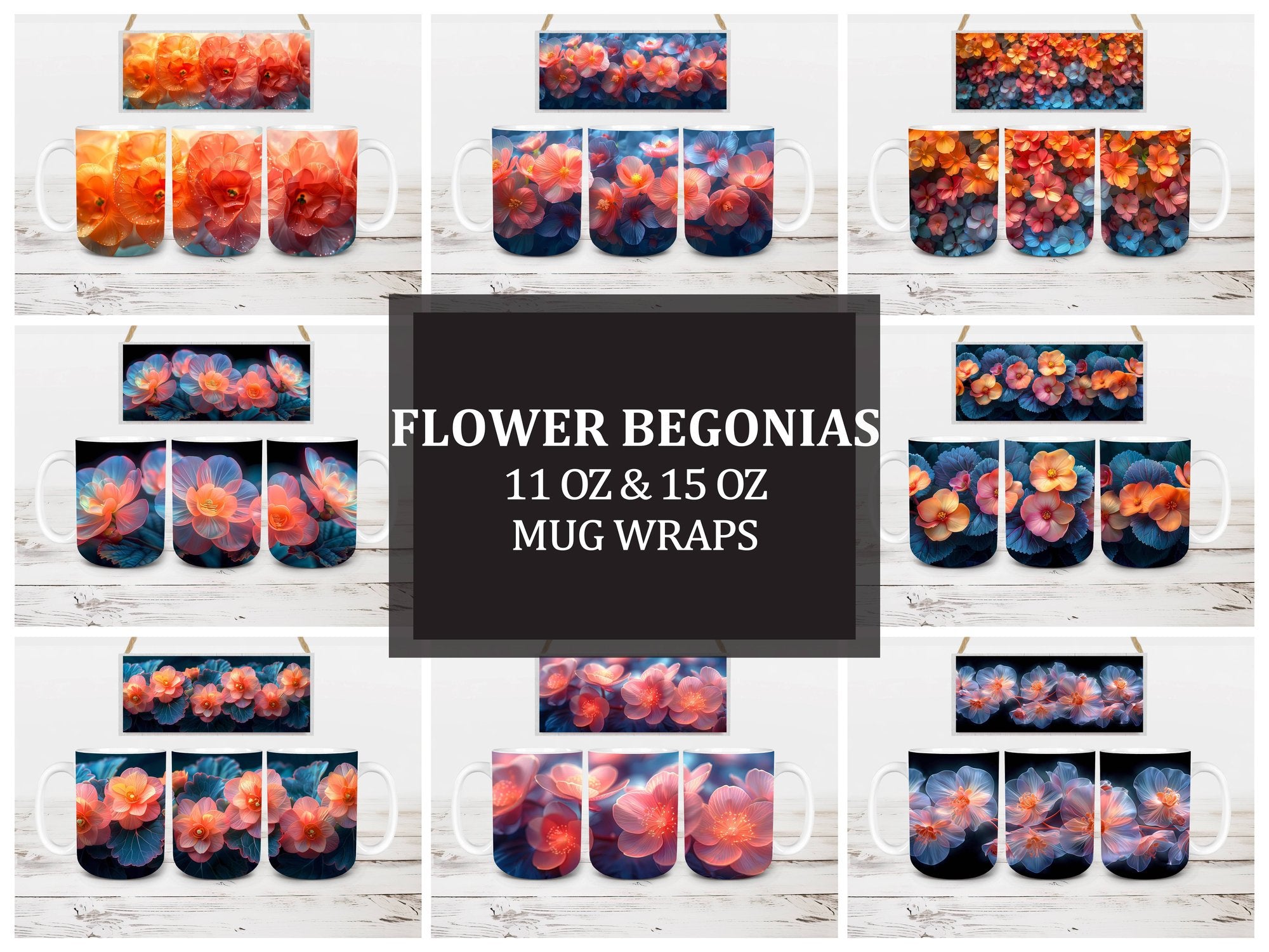 Flower Begonias 5 Mug Wrap - CraftNest