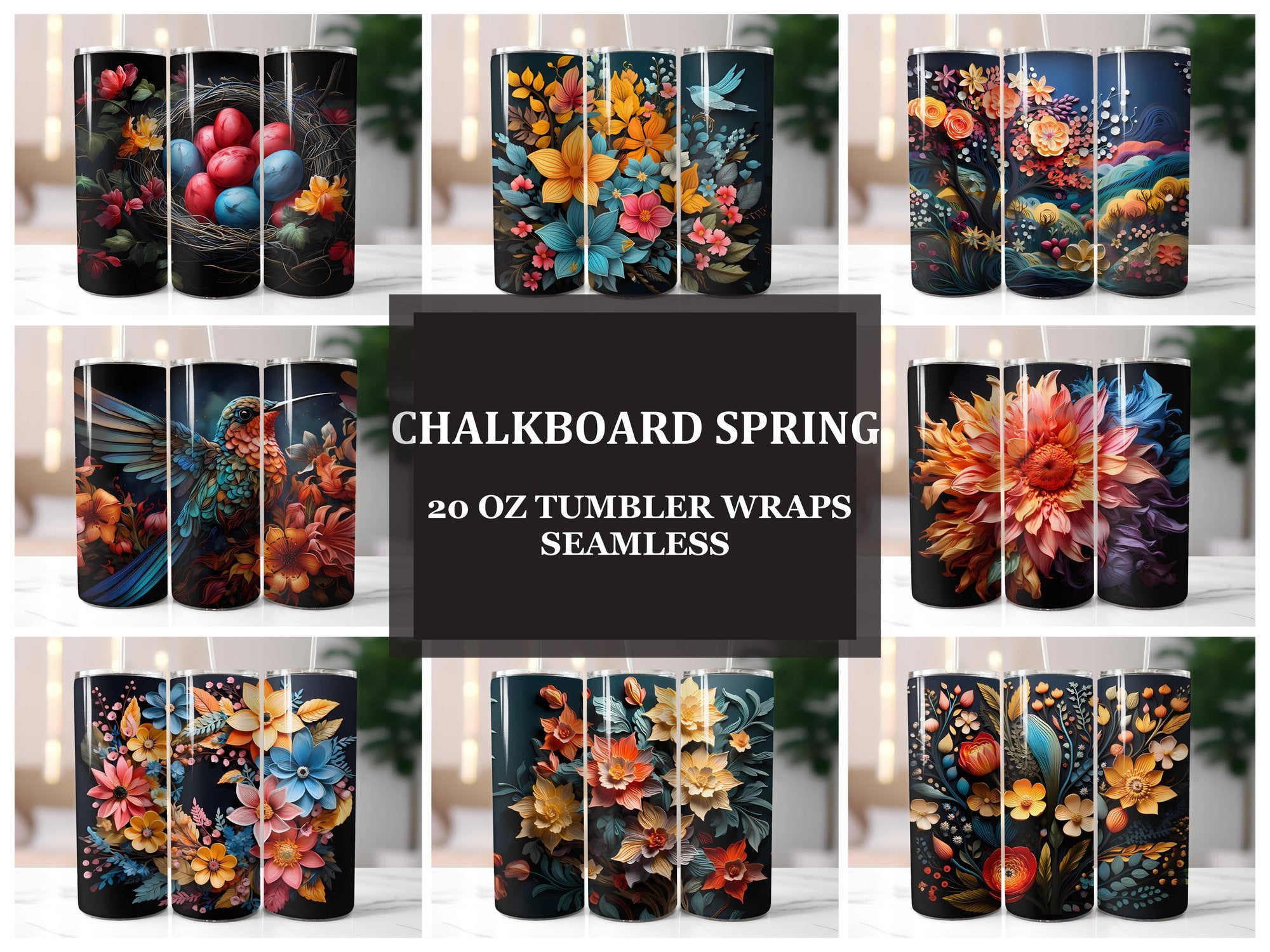 Chalkboard Spring 5 Tumbler Wrap - CraftNest