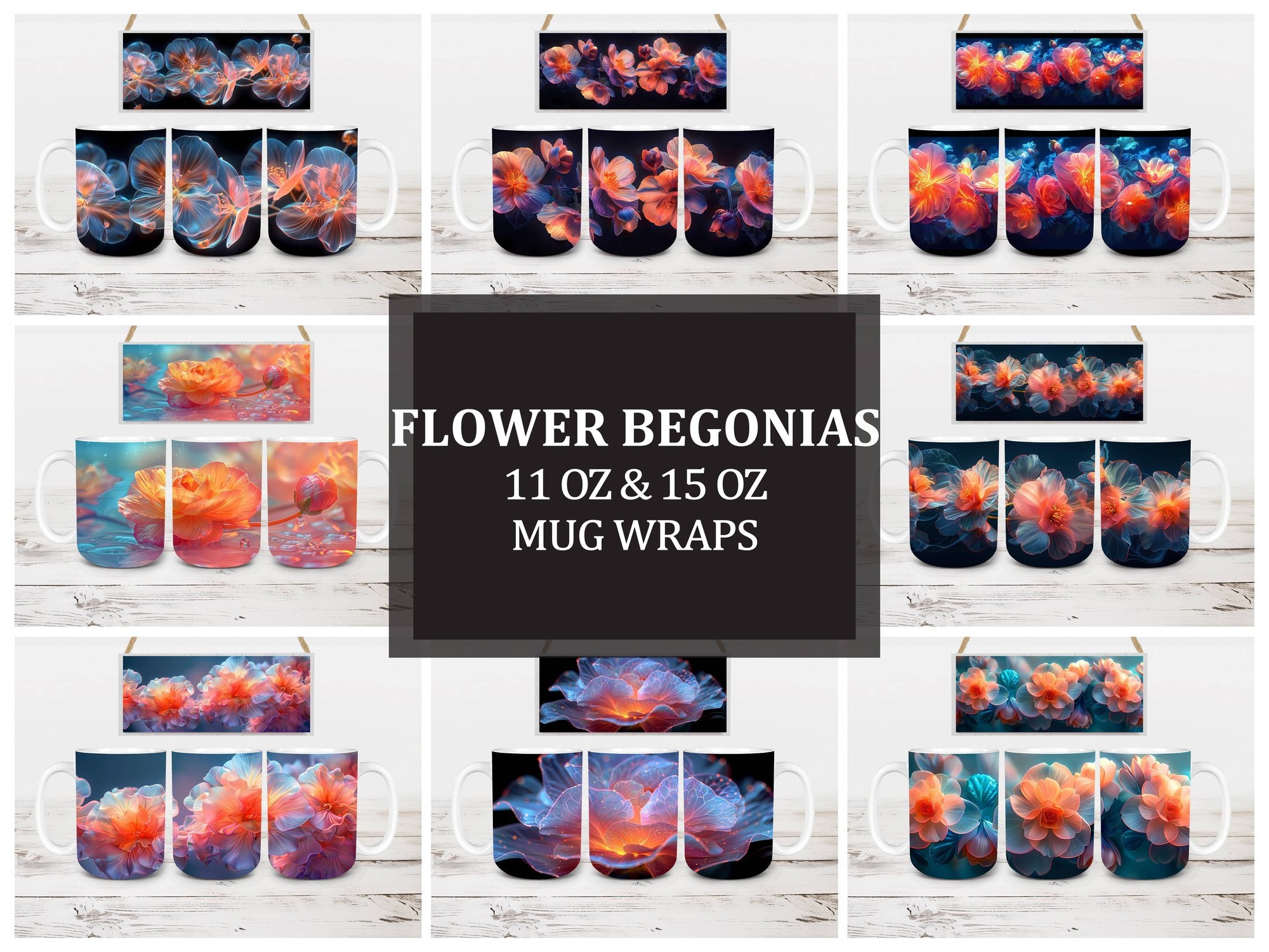 Flower Begonias 6 Mug Wrap - CraftNest