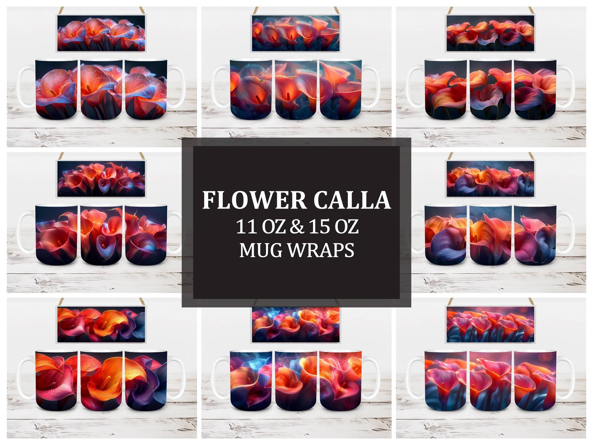 Flower Calla 5 Mug Wrap - CraftNest