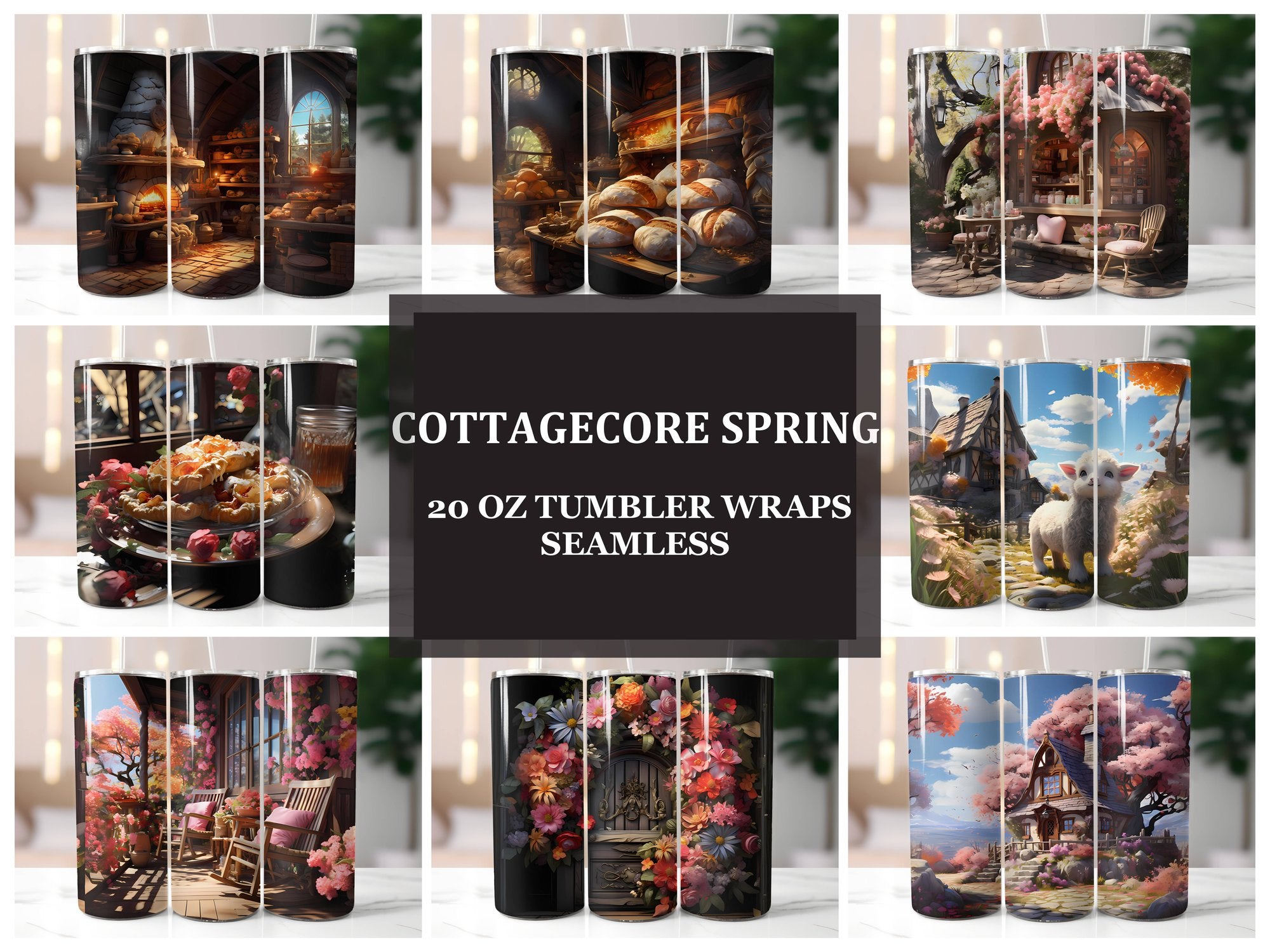 Cottagecore Spring 3 Tumbler Wrap - CraftNest