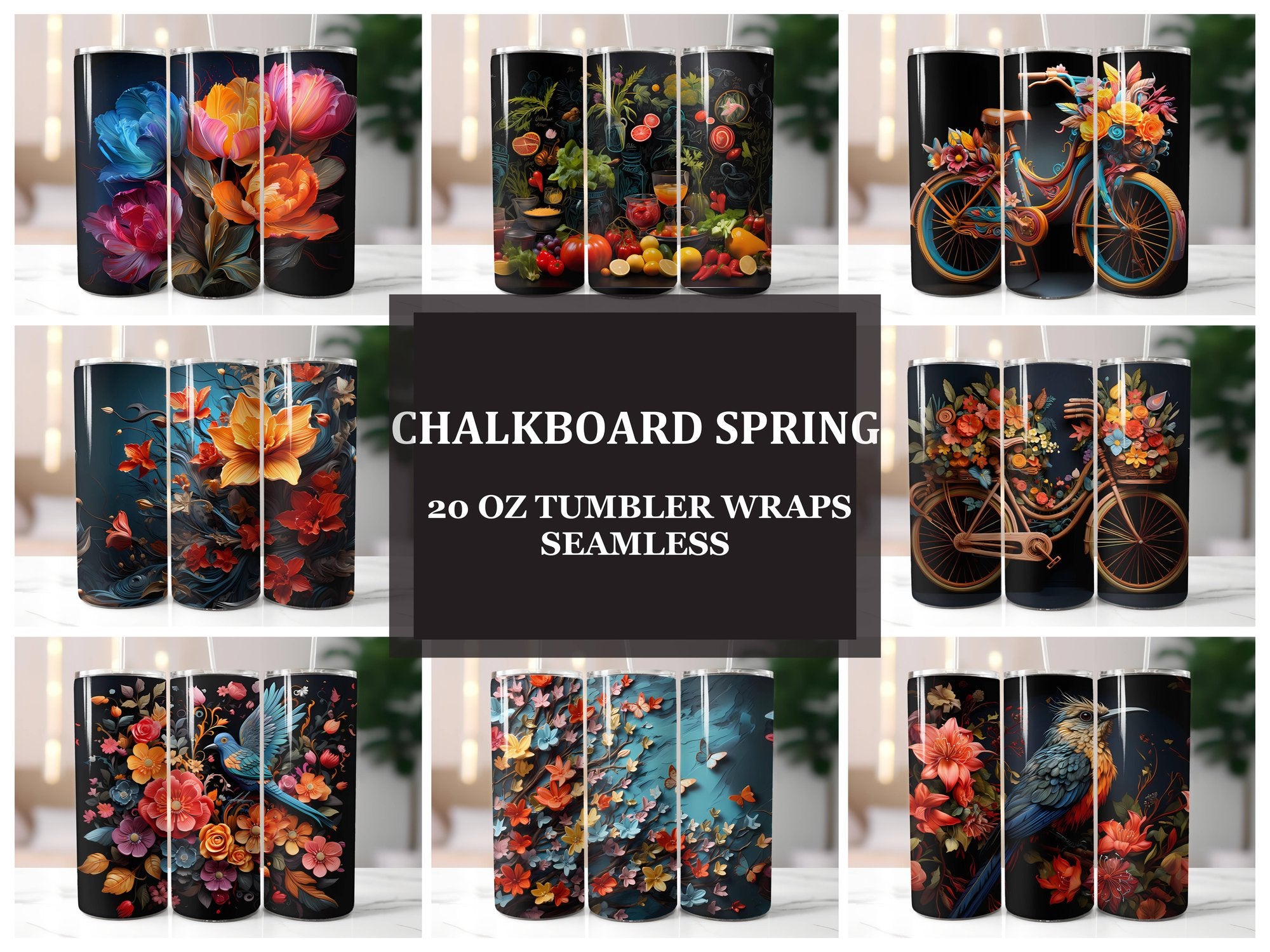 Chalkboard Spring 1 Tumbler Wrap - CraftNest