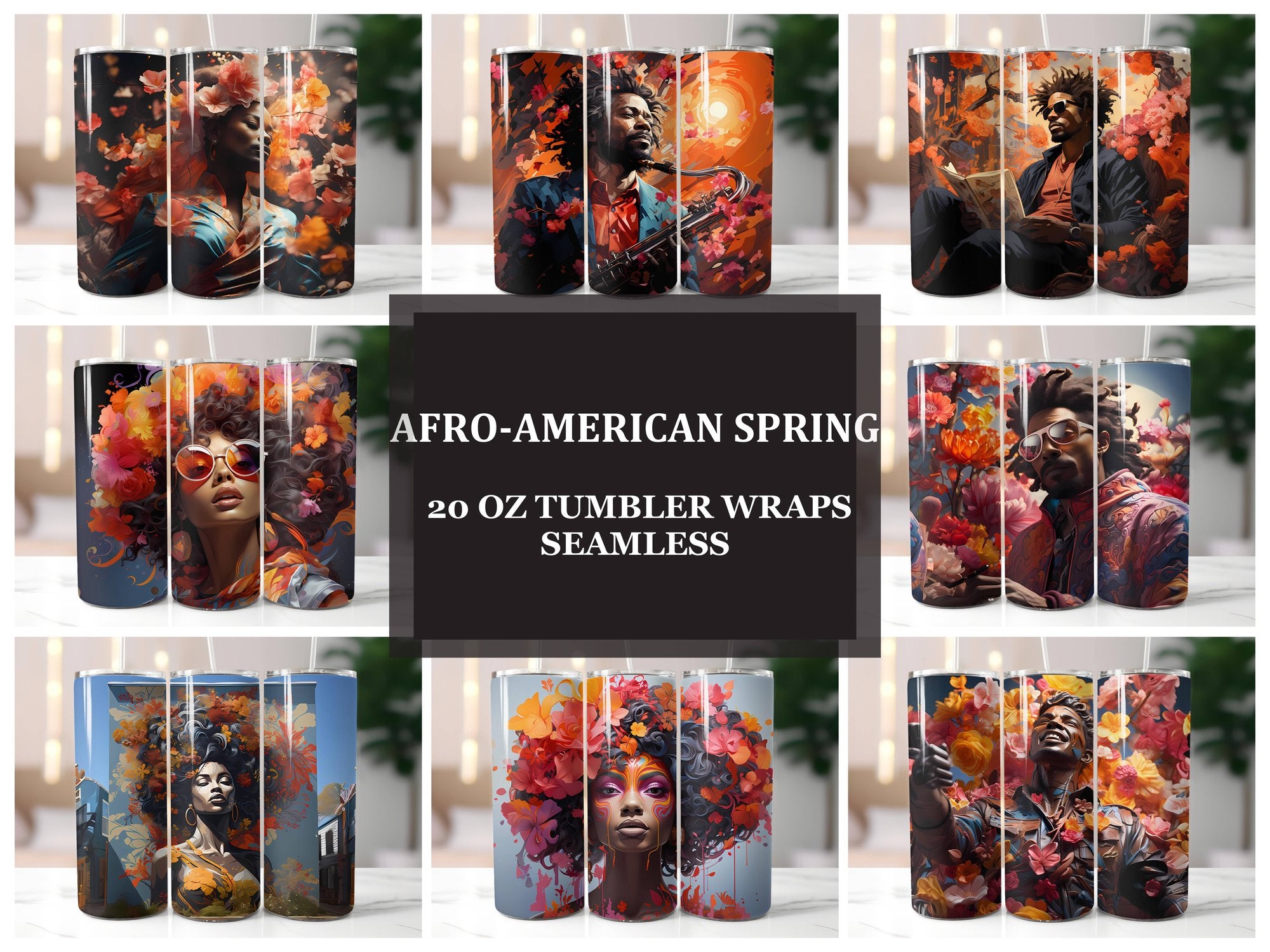 Afro-American Spring 3 Tumbler Wrap - CraftNest